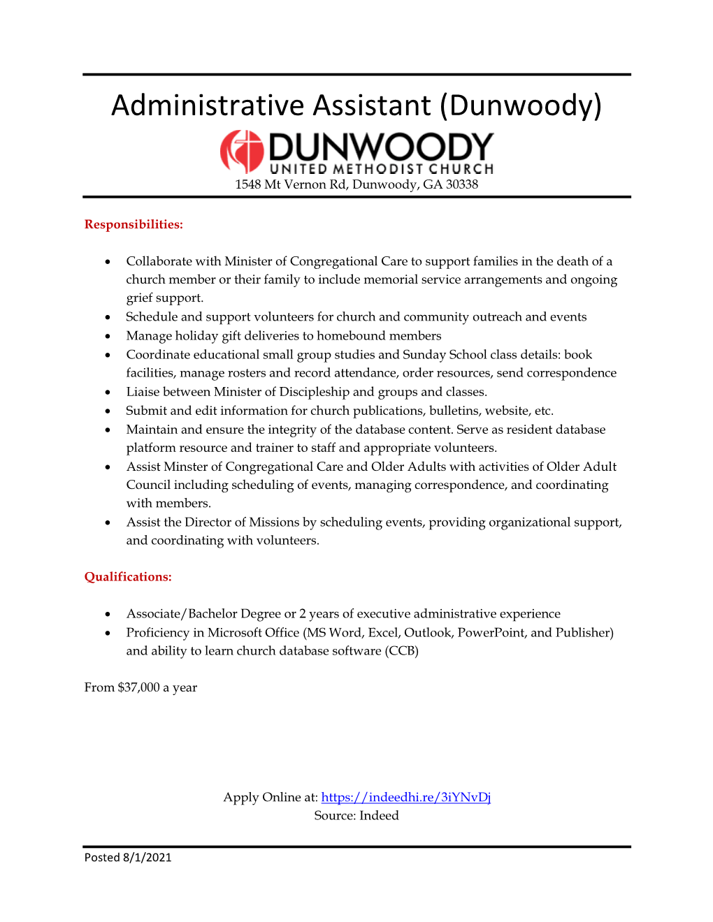 Administrative Assistant (Dunwoody)