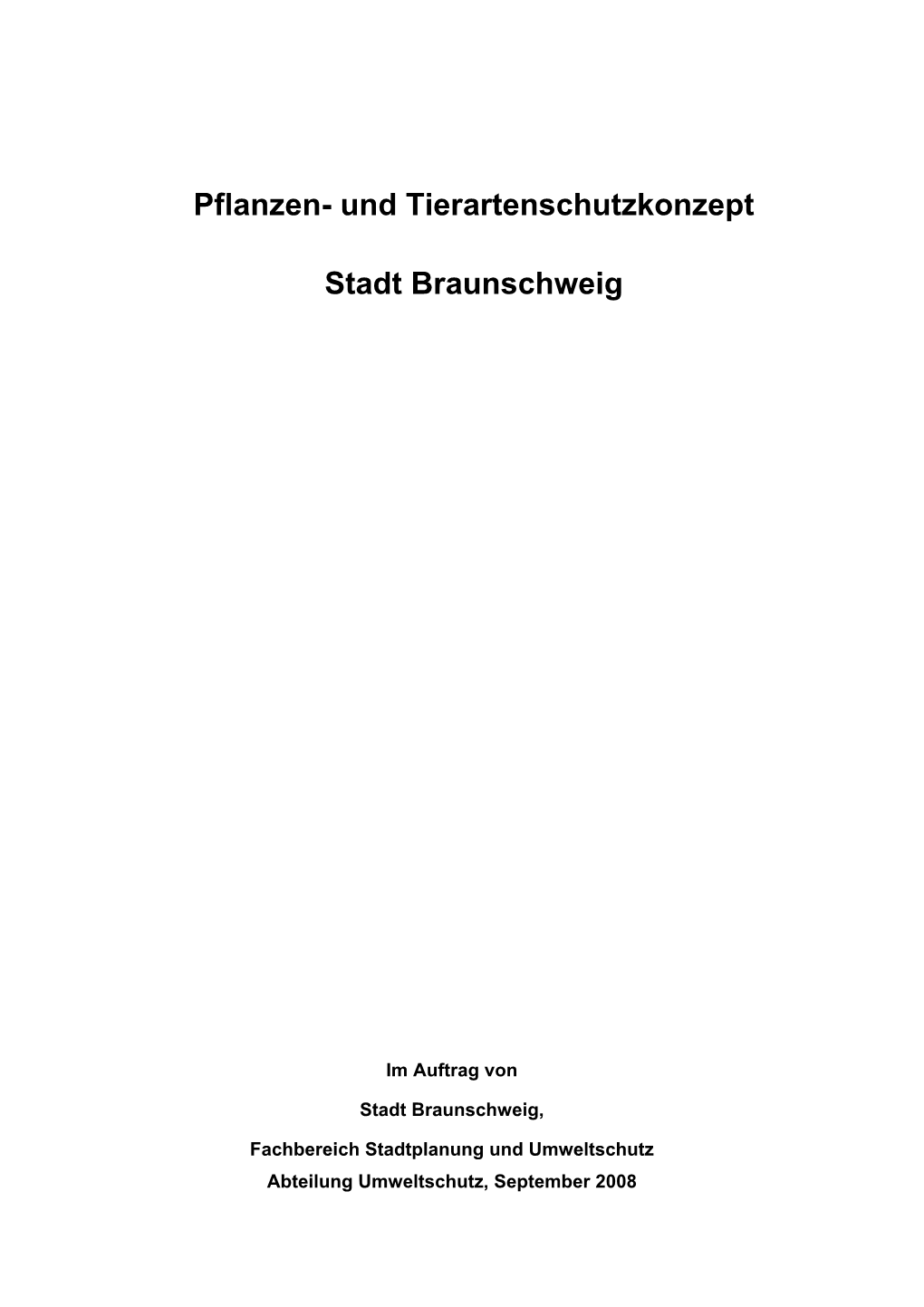 Pflanzen- Und Tierartenschutzkonzept Stadt Braunschweig