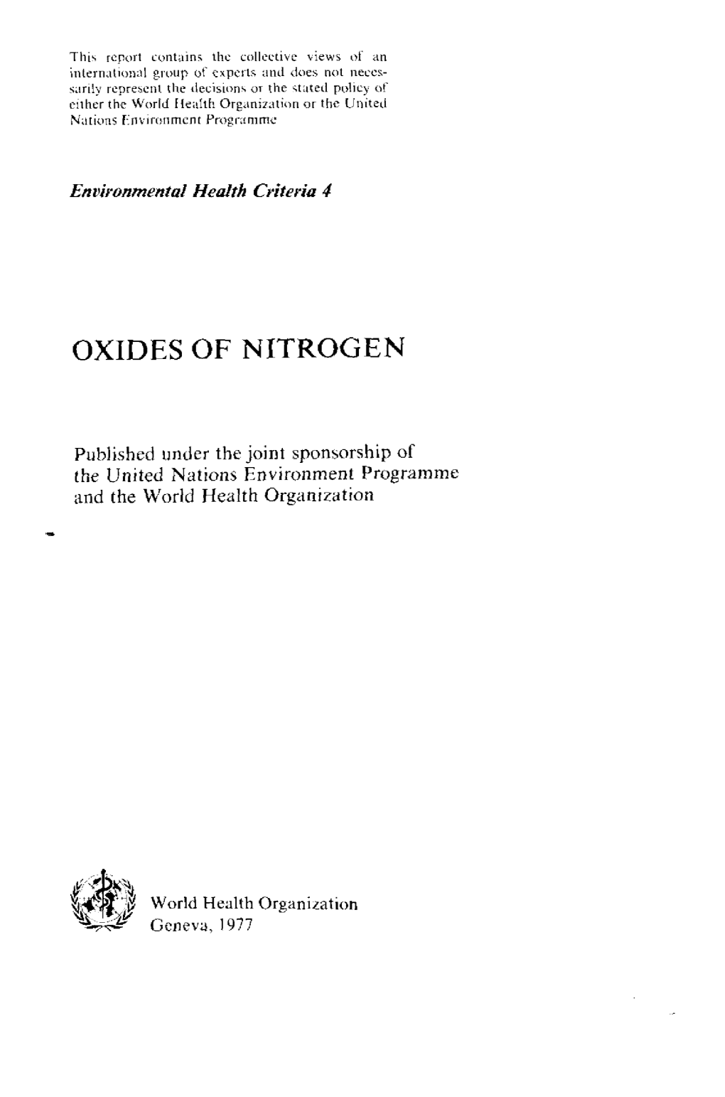 Oxides of Nitrogen