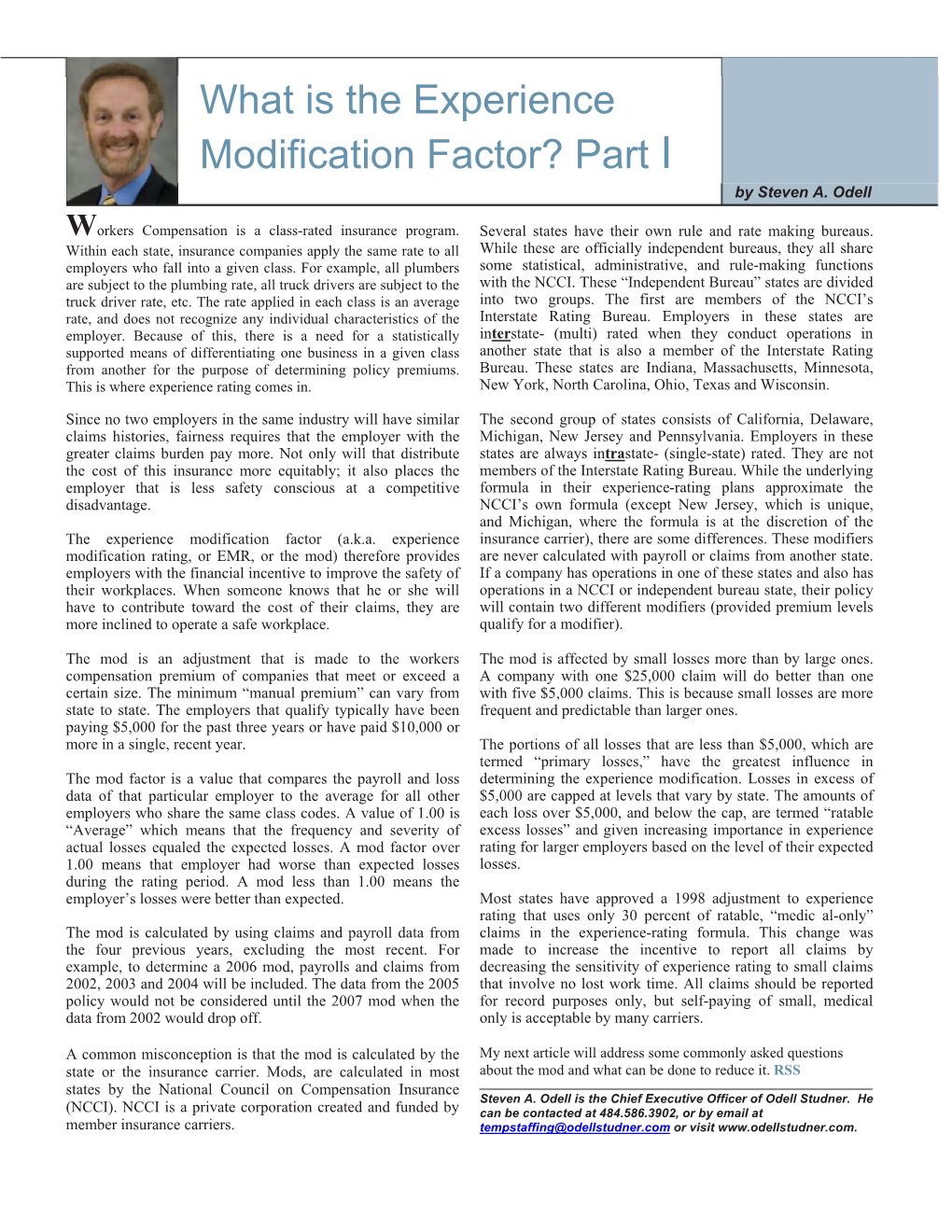 What Is the Experience Modification Factor?