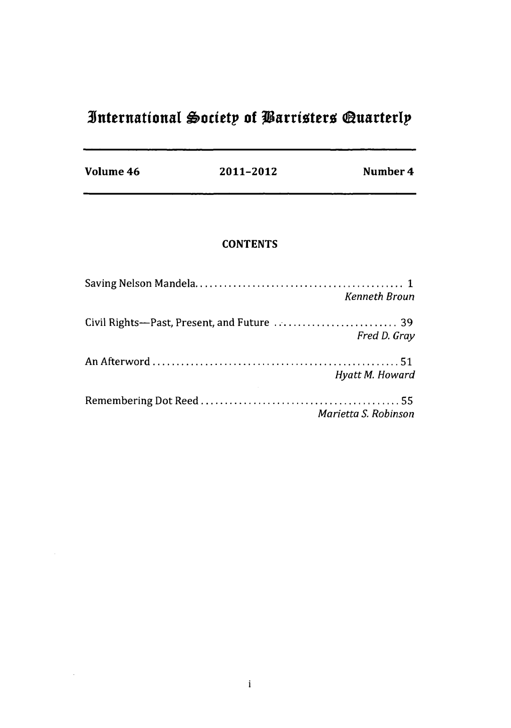 3Nternational Societp of 39Arrioter Etuarterip