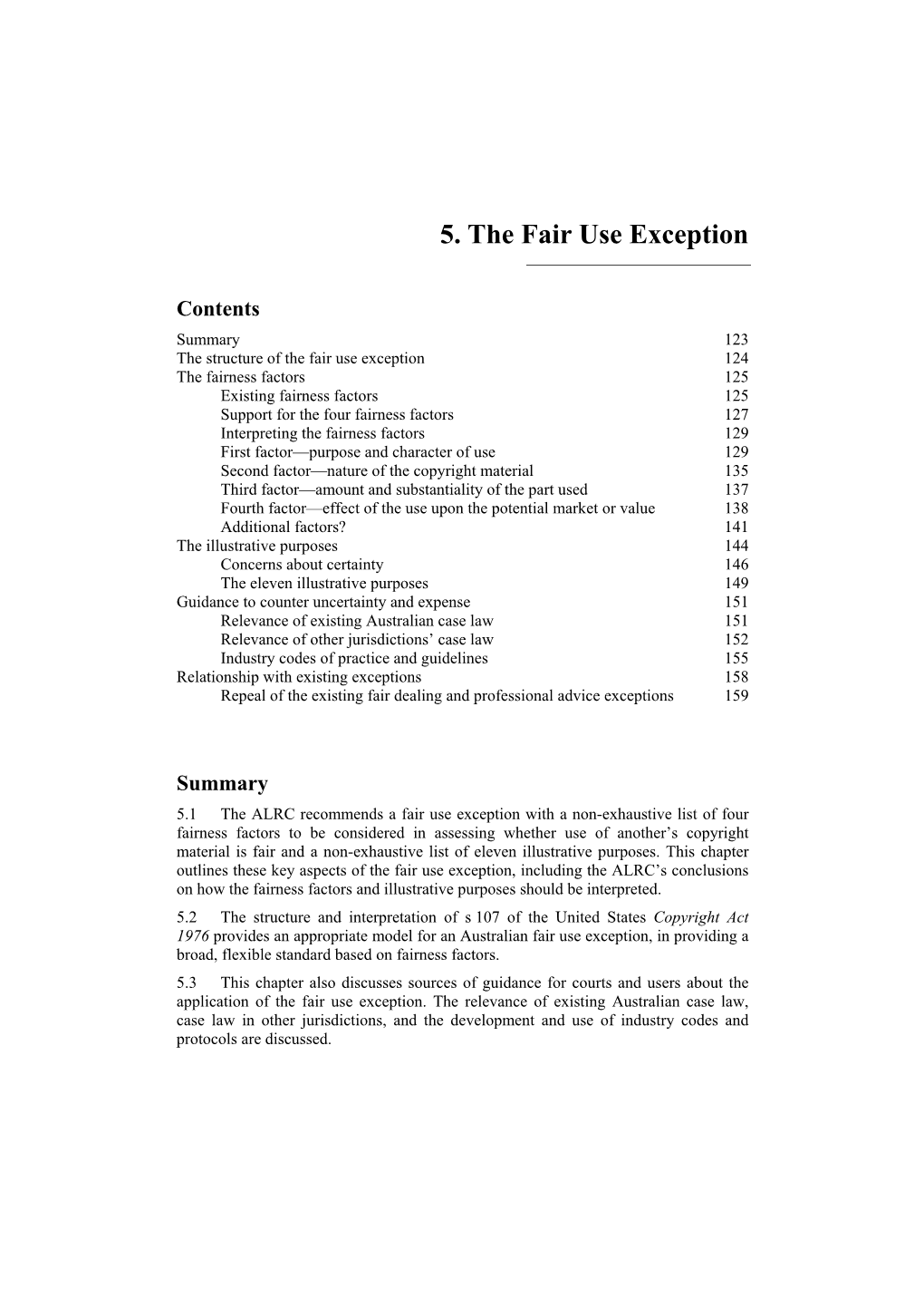 5. the Fair Use Exception