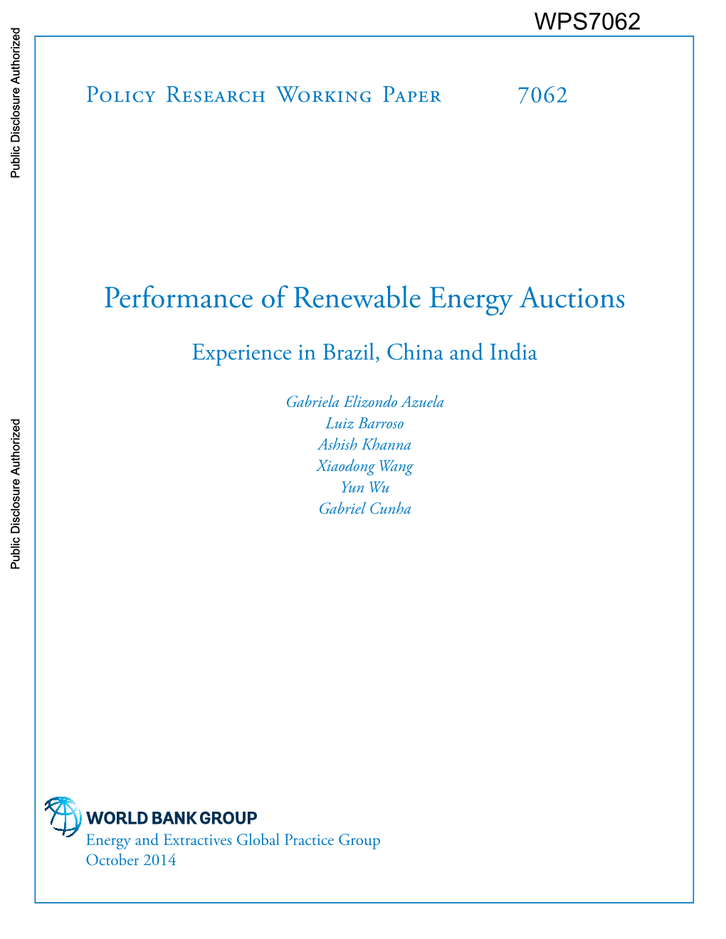 Performance of Renewable Energy Auctions