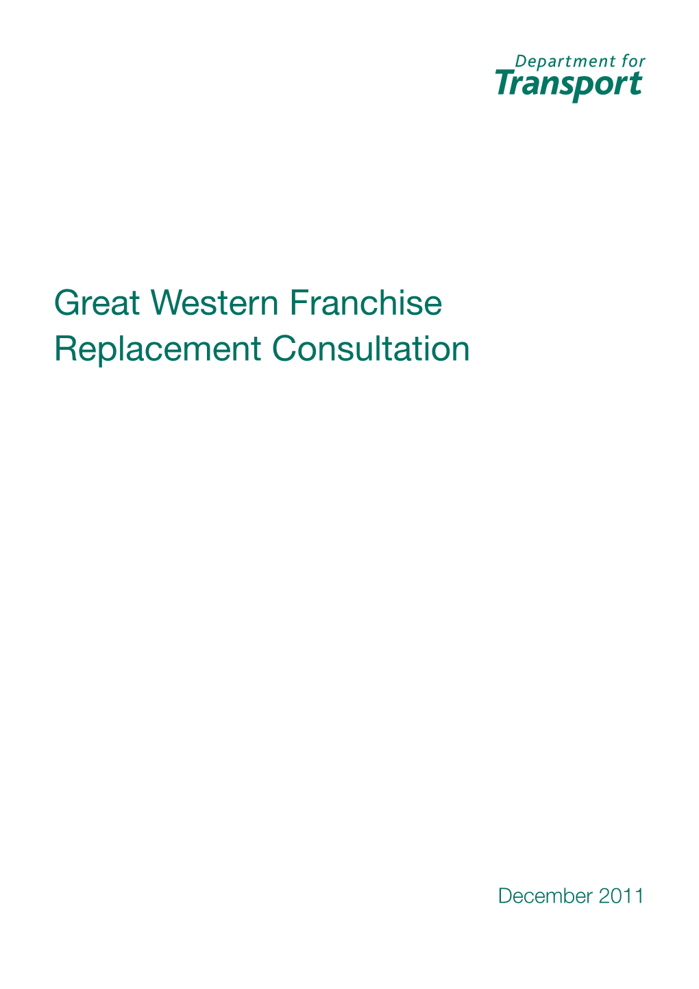 Great Western Franchise Replacement Consultation