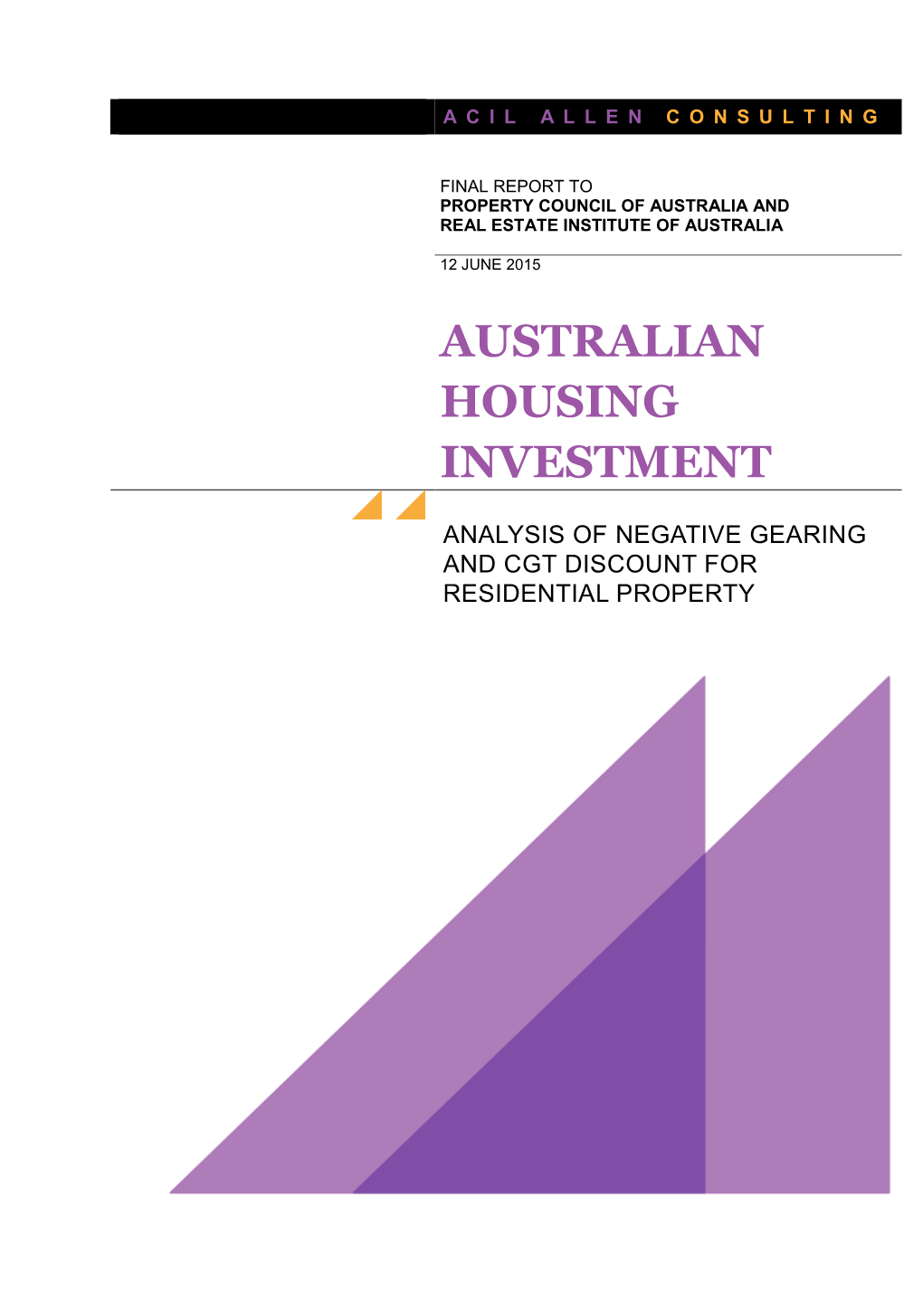 Australian Housing Investment