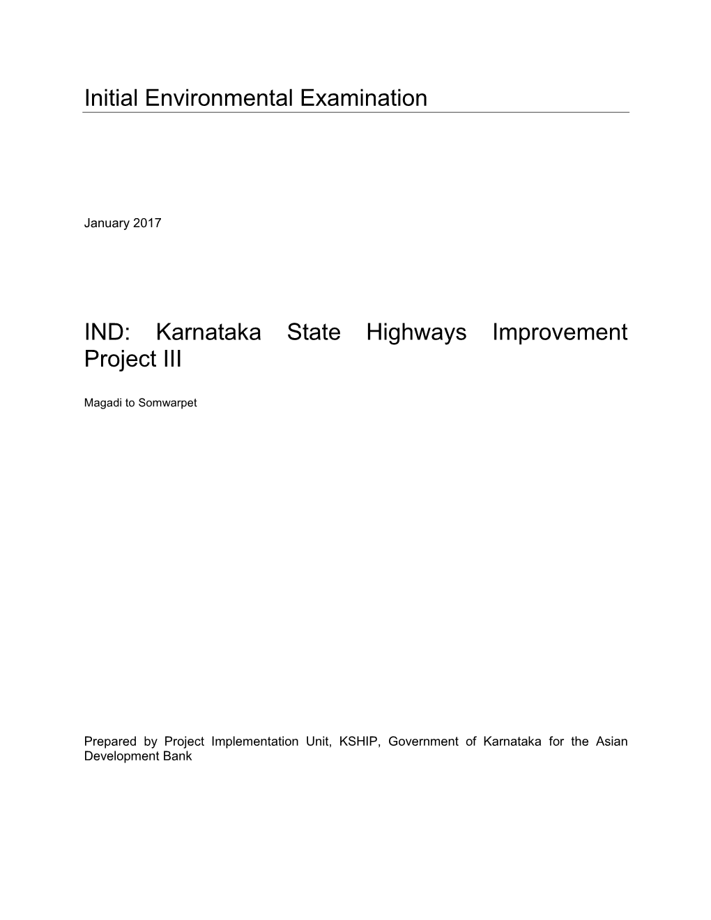 Karnataka State Highways Improvement Project III