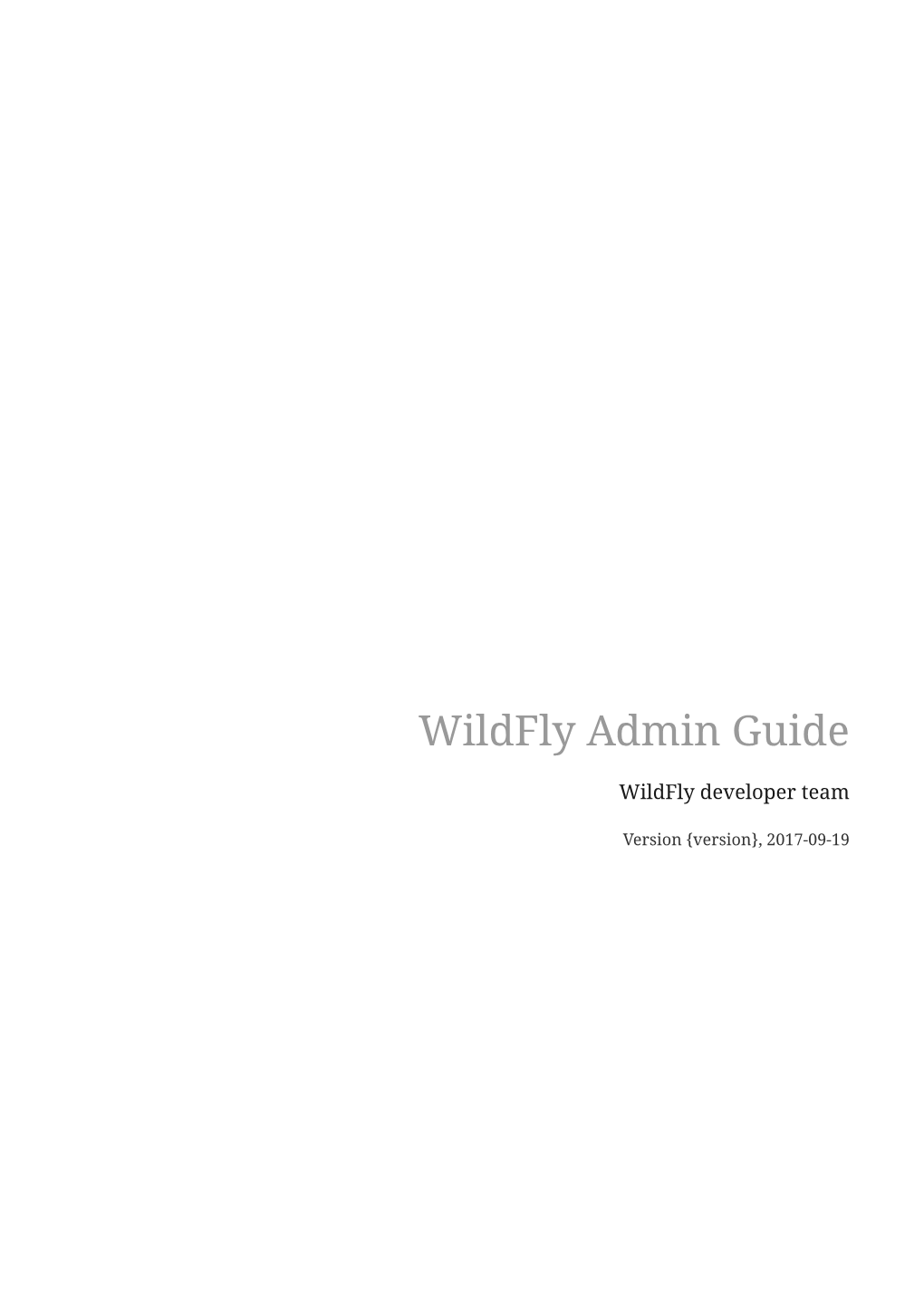 Wildfly Admin Guide