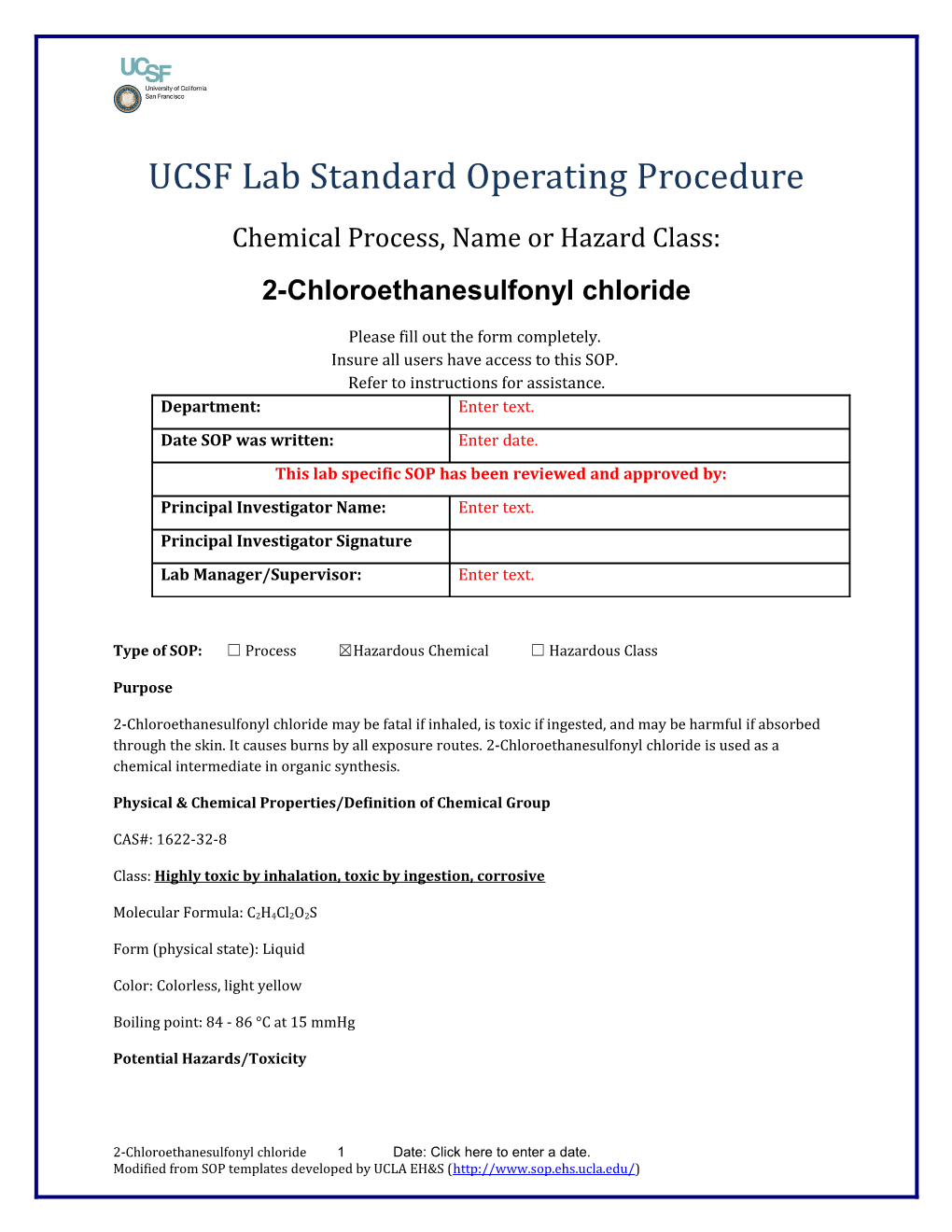 UCSF Lab Standard Operating Procedure s20