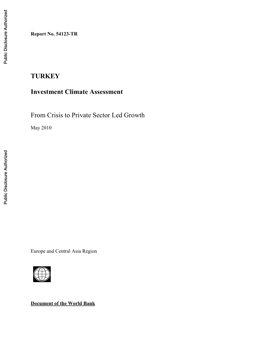 Turkey Investment Climate Assessment