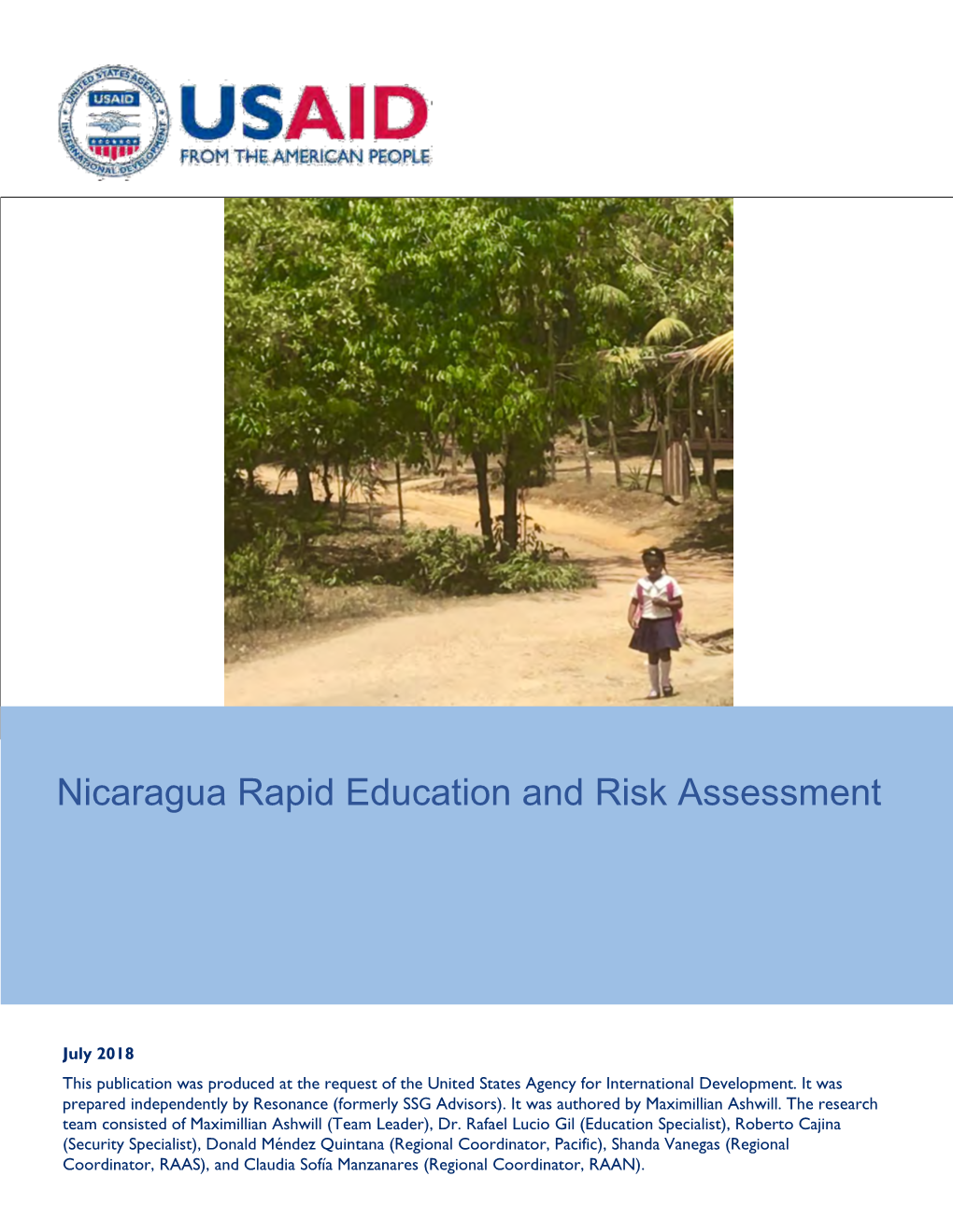 Nicaragua Rapid Education and Risk Assessment