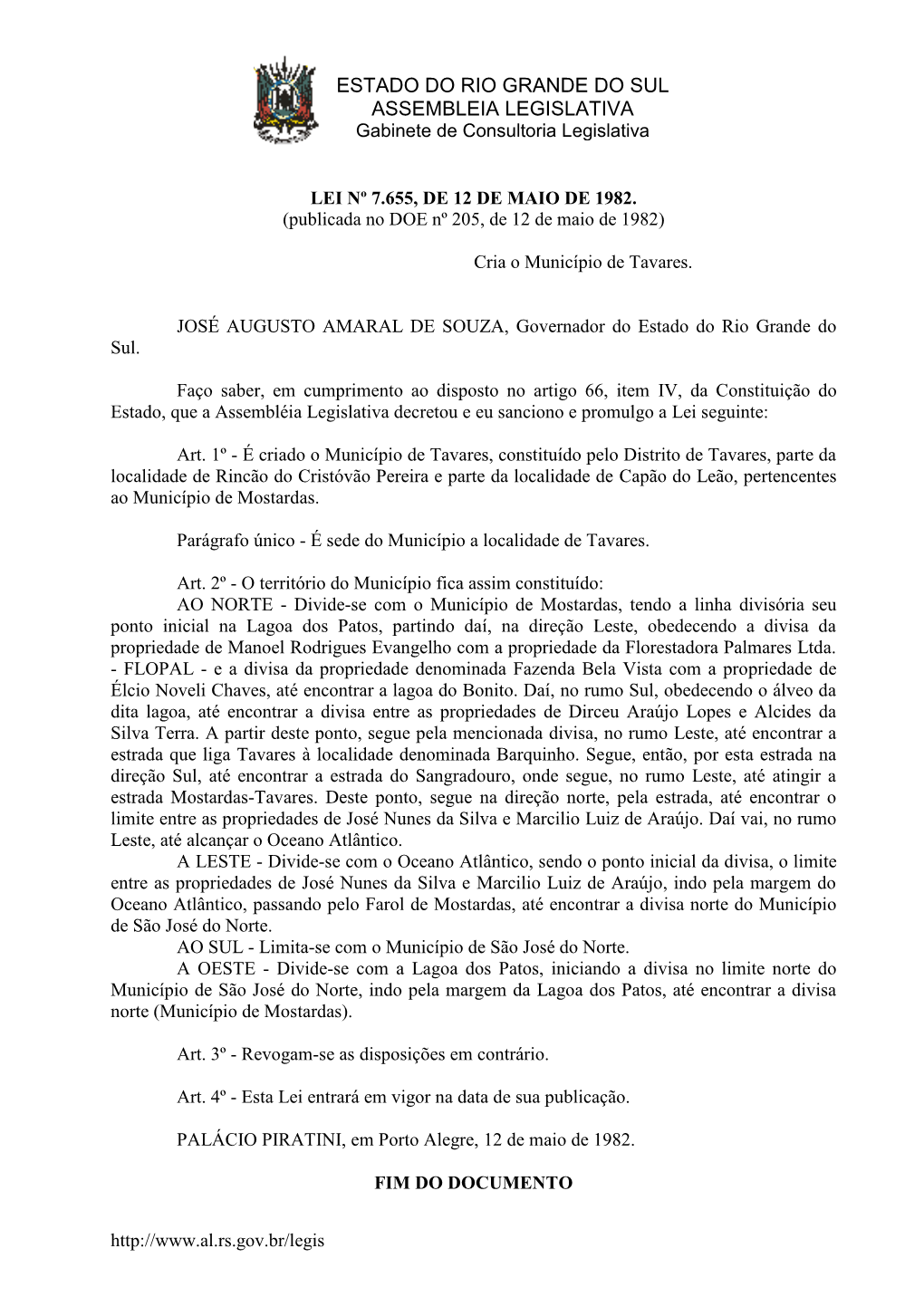 ESTADO DO RIO GRANDE DO SUL ASSEMBLEIA LEGISLATIVA Gabinete De Consultoria Legislativa