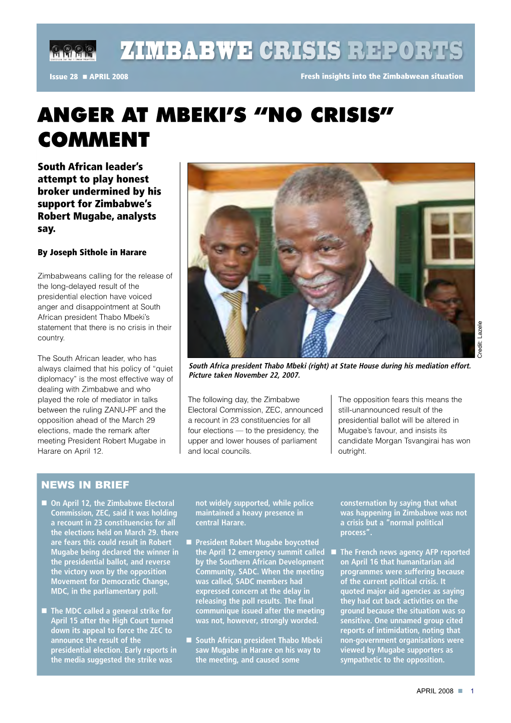Zimbabwe Crisis Reports Issue 28