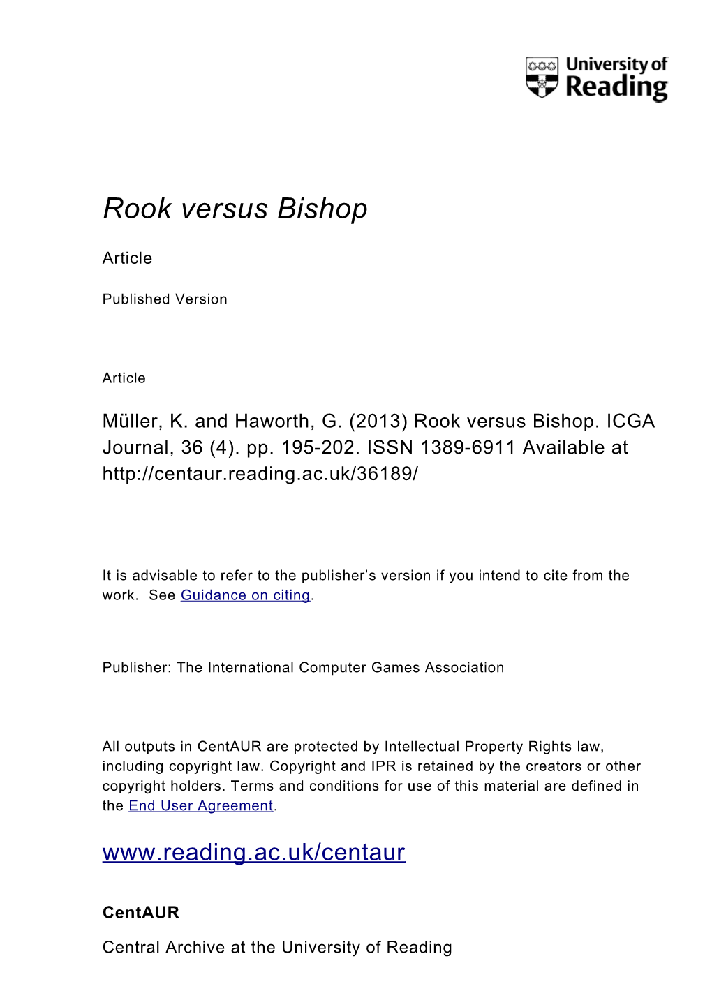 Rook Versus Bishop