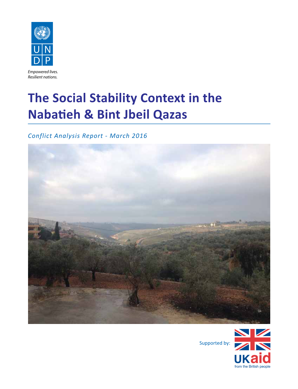 The Social Stability Context in the Nabatieh & Bint Jbeil Qazas