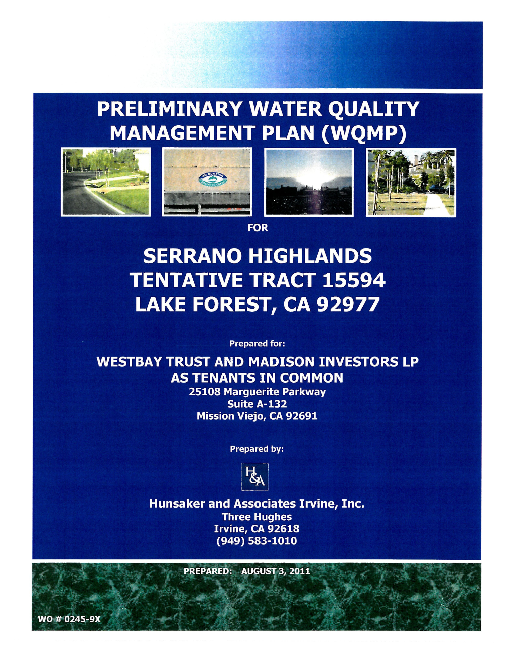 Water Quality Management Plan Serrano Highlands