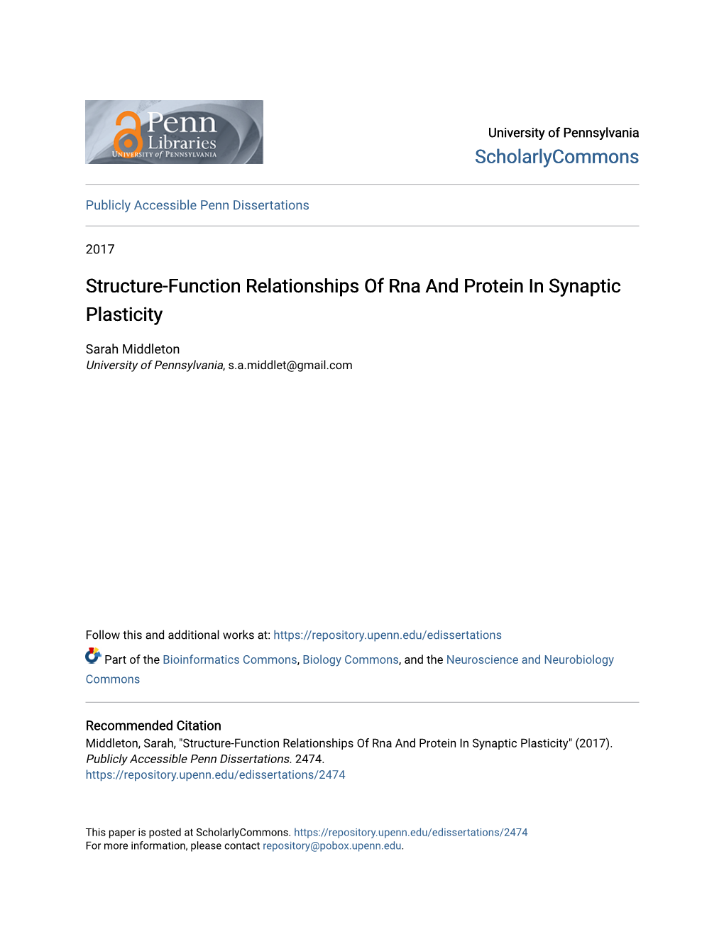 Structure-Function Relationships of Rna and Protein in Synaptic Plasticity