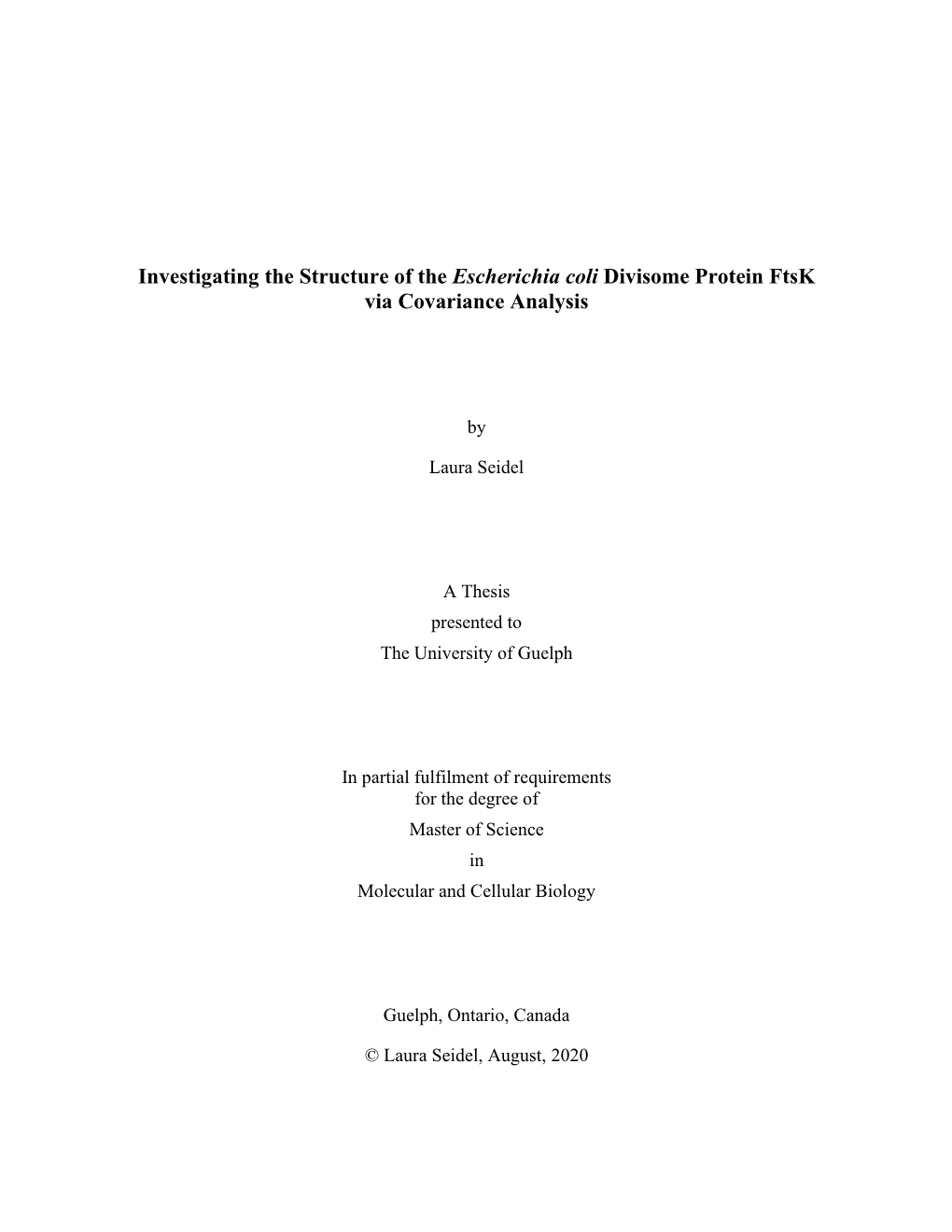 Investigating the Structure of the Escherichia Coli Divisome Protein Ftsk Via Covariance Analysis