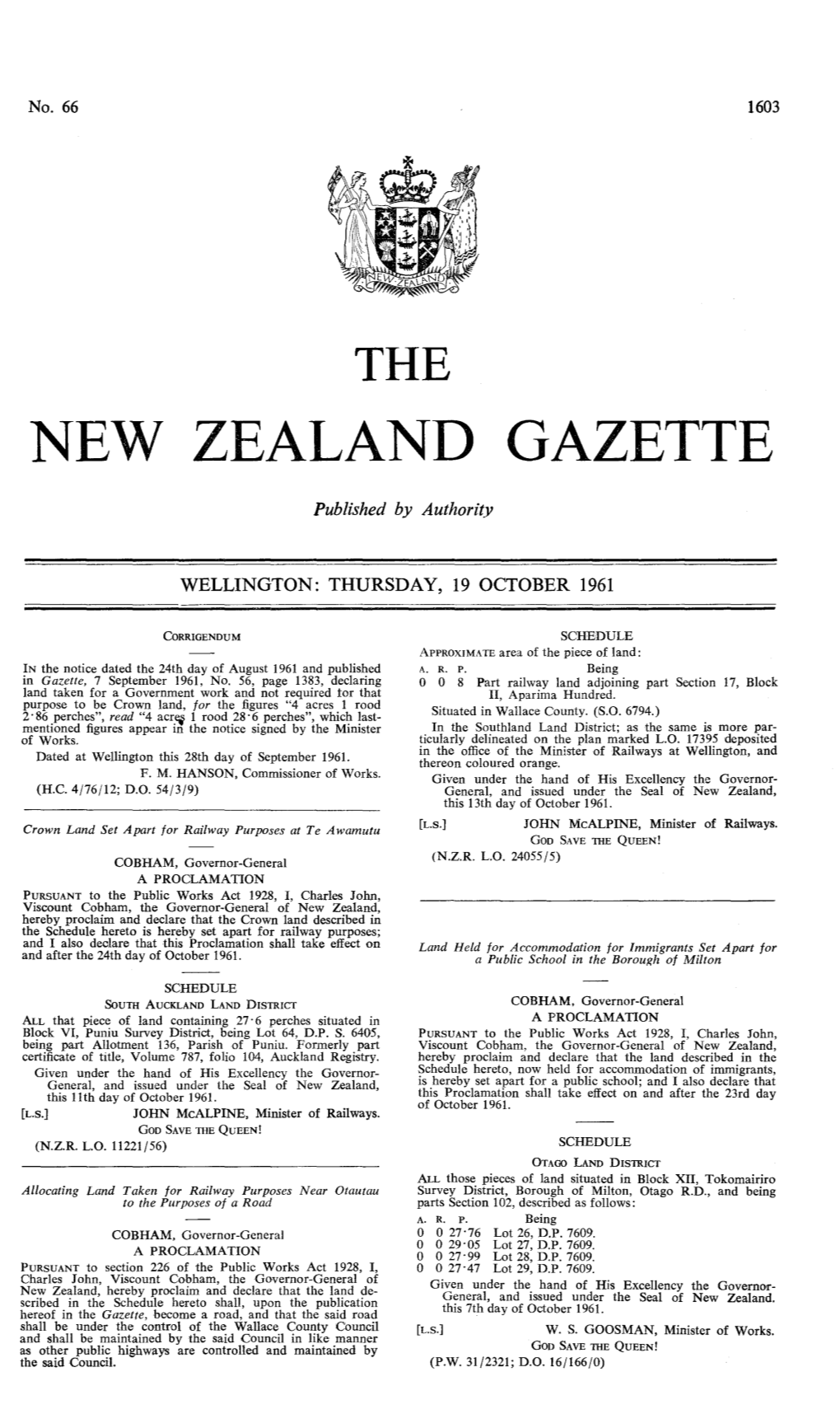 No 66, 19 October 1961, 1603