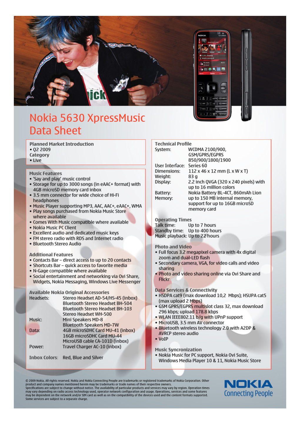 Nokia 5630 Xpressmusic Data Sheet