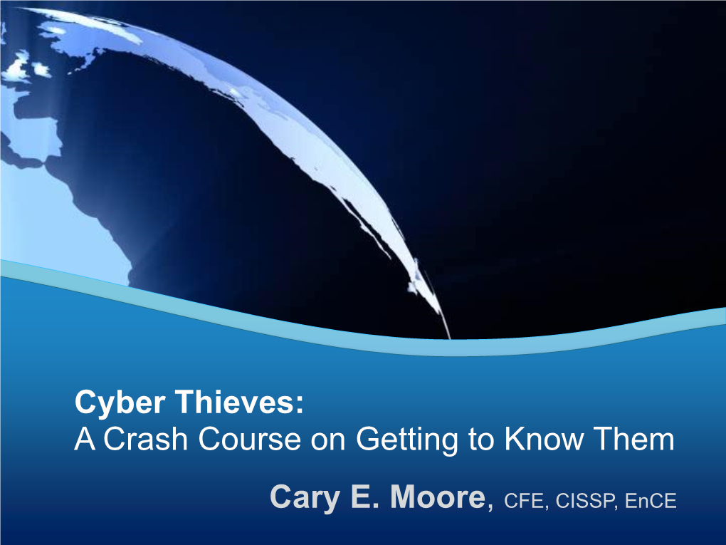 Cyber Thieves: a Crash Course on Getting to Know Them