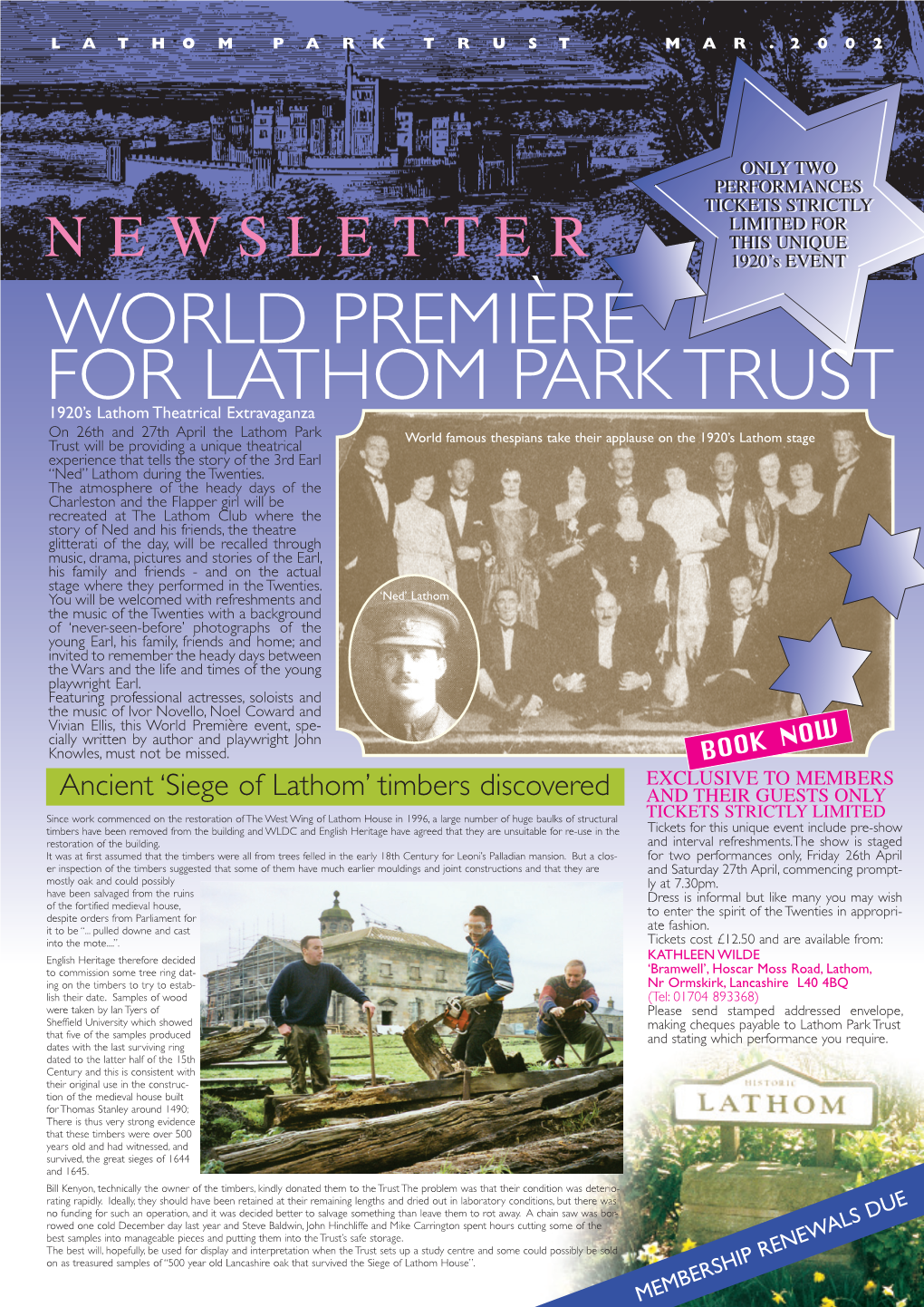 World Premiere for Lathom Park Trust