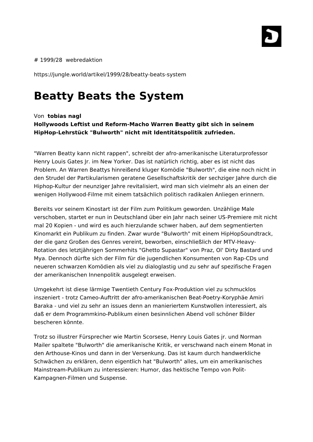 Beatty Beats the System