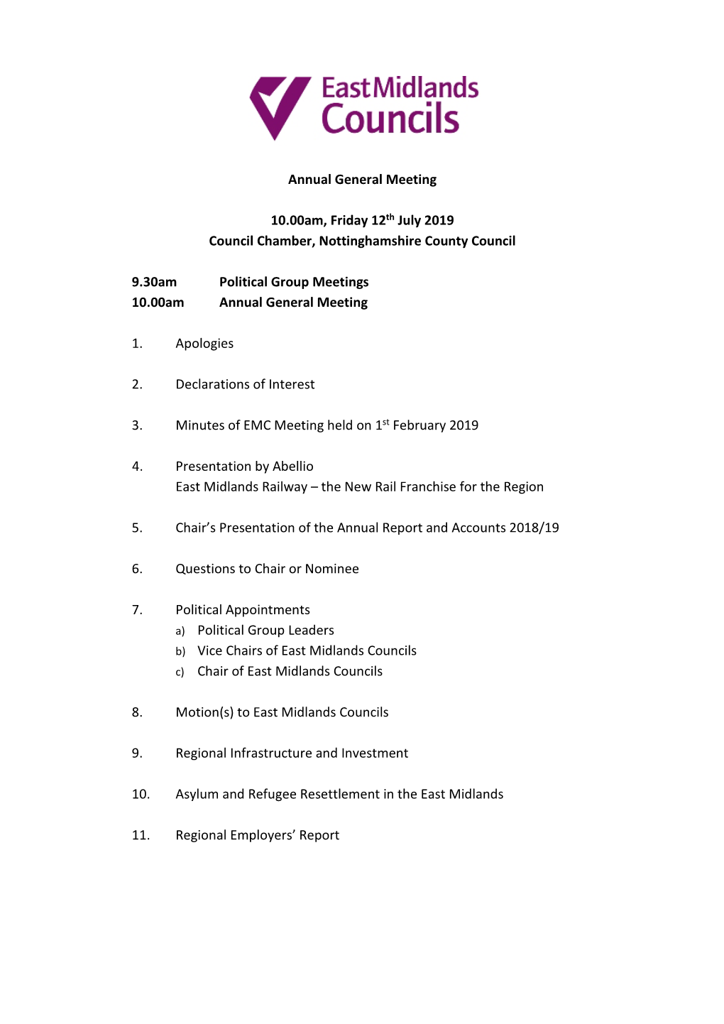 EMC AGM Meeting Papers 12 July 2019