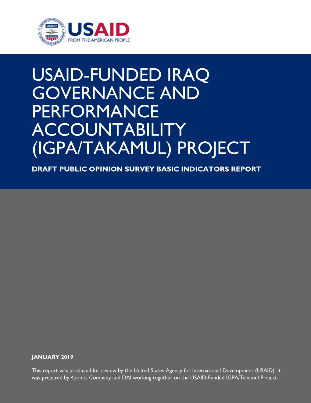 Usaid-Funded Iraq Governance and Performance Accountability (Igpa/Takamul) Project