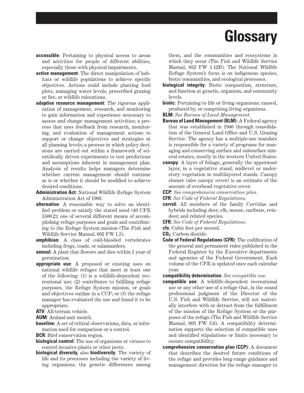 Glossary, Appendixes, and Bibliography: Comprehensive