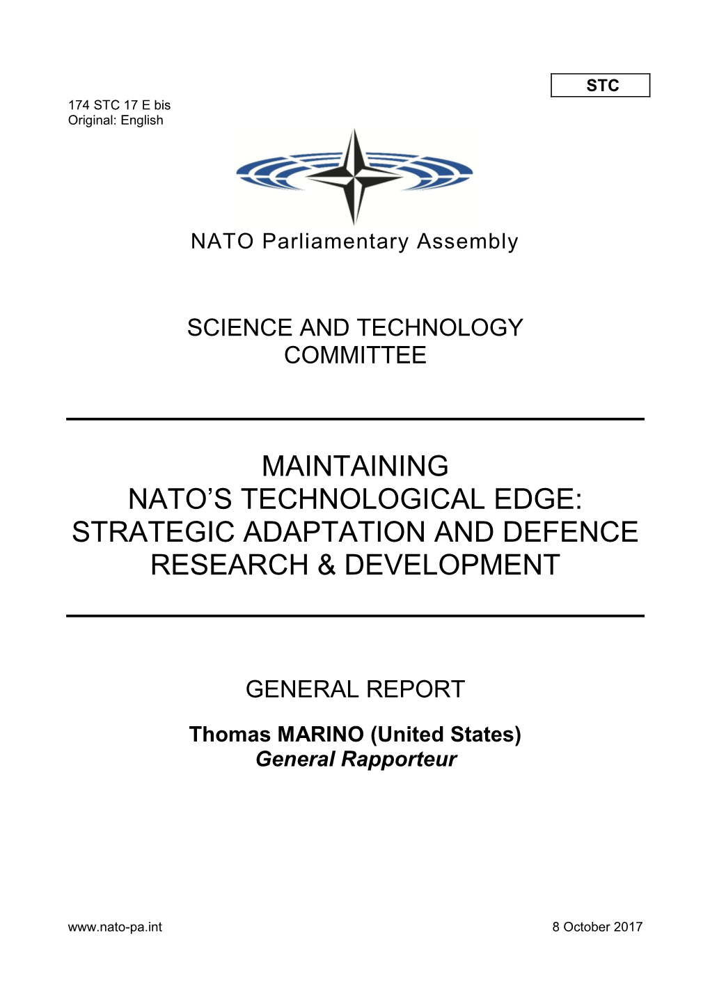 Maintaining NATO's Technology Edge: Strategic Adaptation and Defence