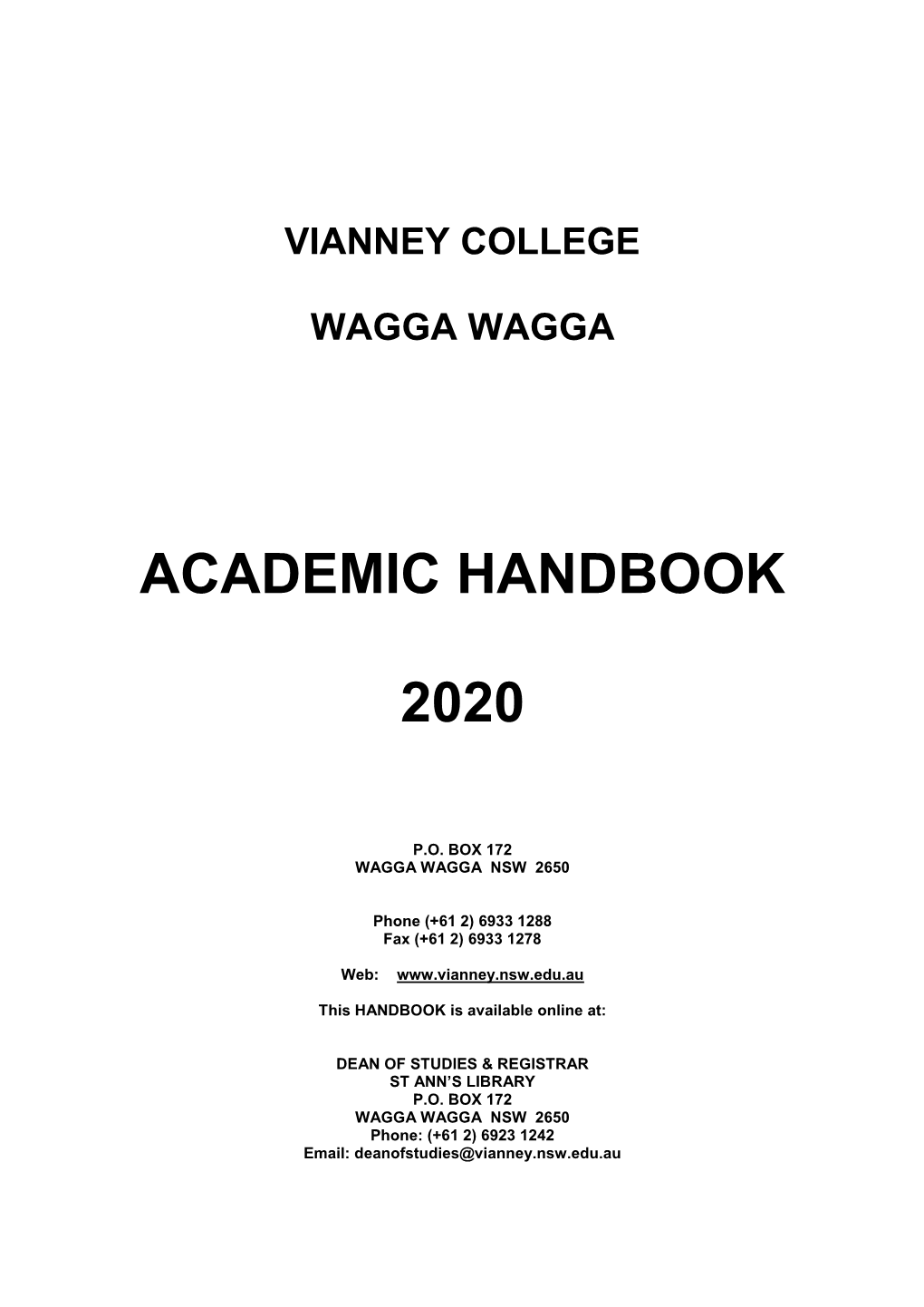 Academic Handbook 2020
