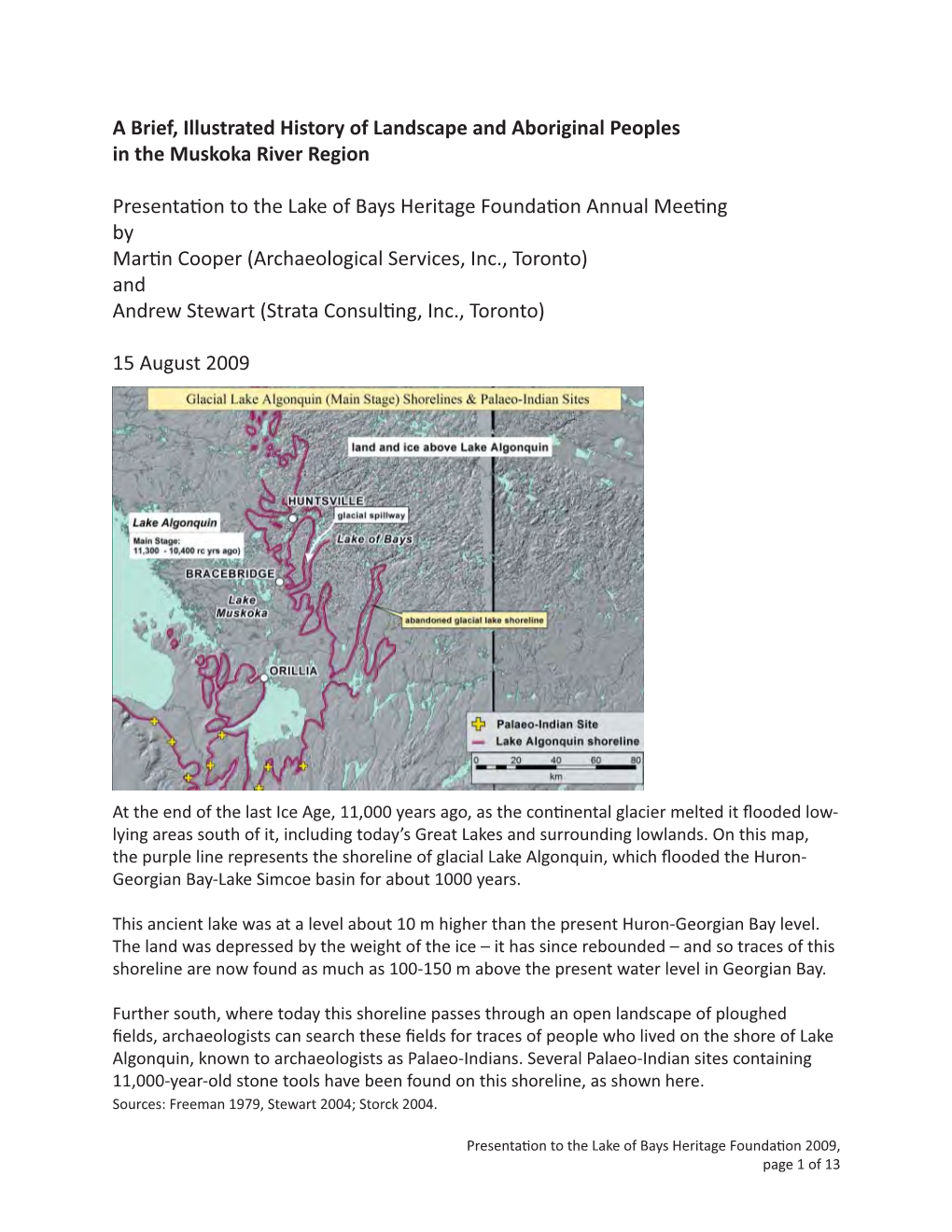 A Brief, Illustrated History of Landscape and Aboriginal Peoples in the Muskoka River Region