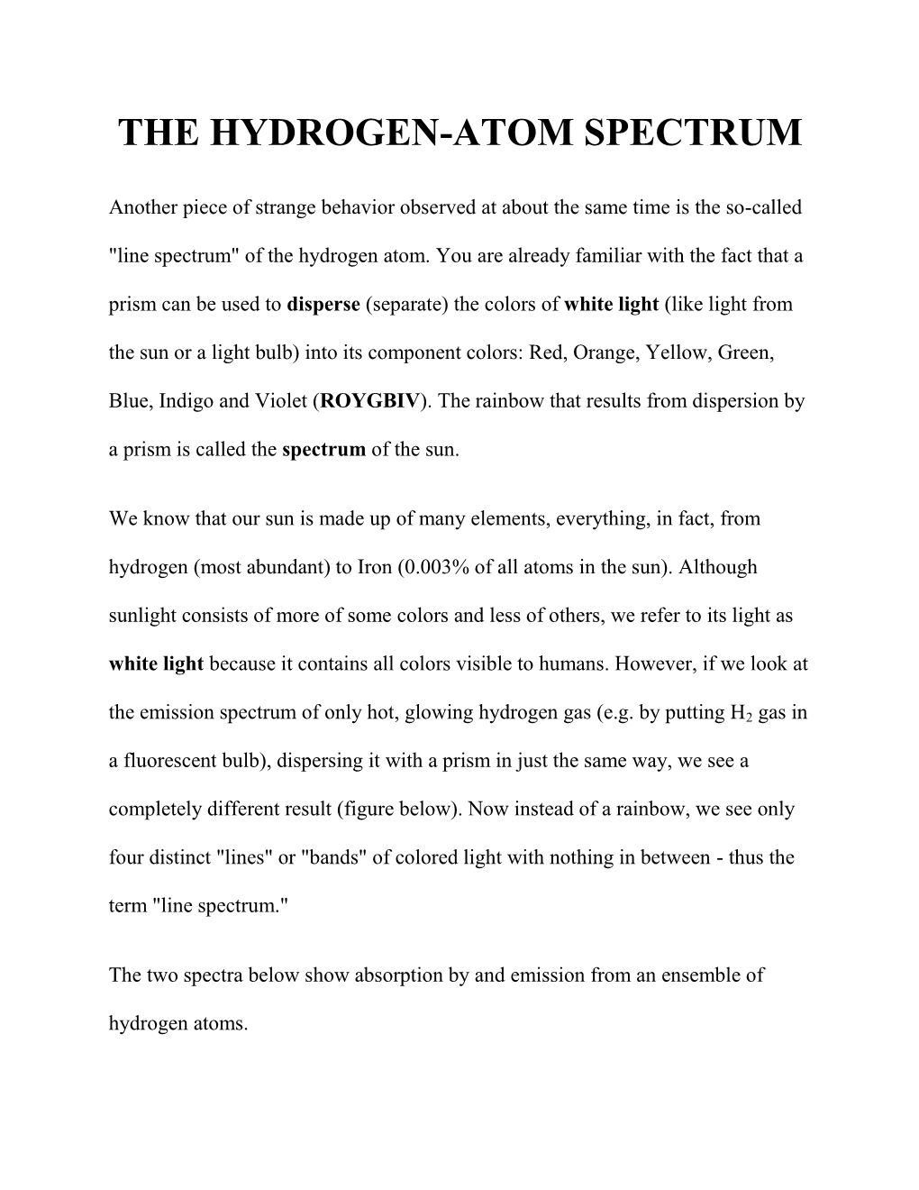 The Hydrogen-Atom Spectrum