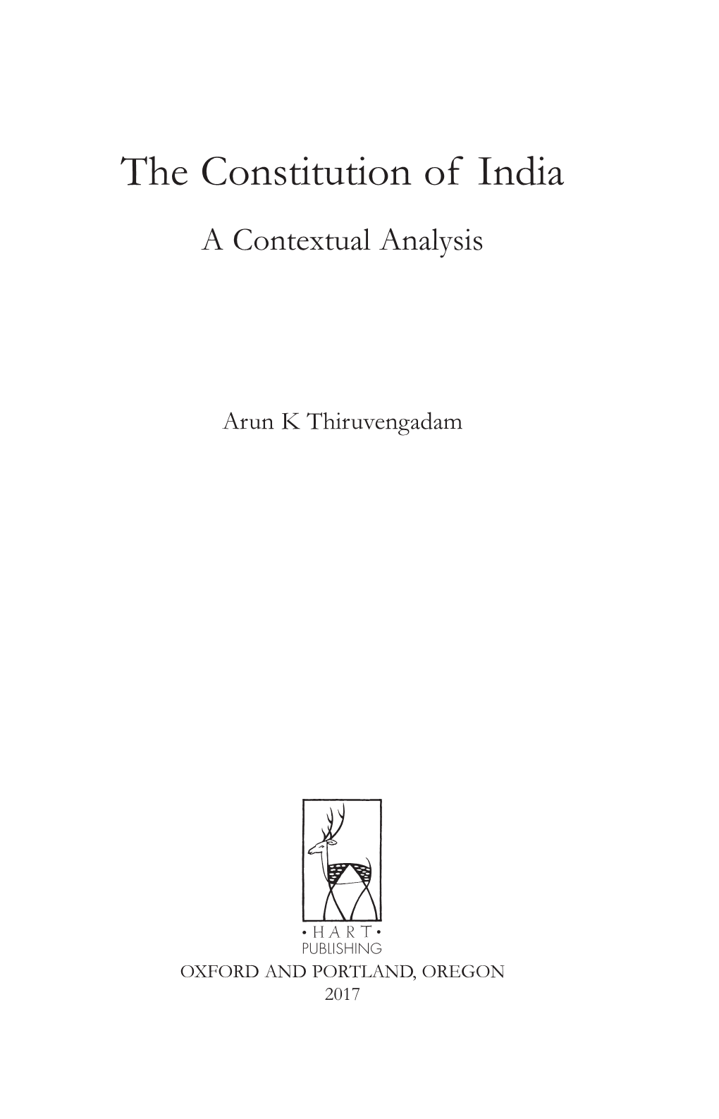 The Constitution of India a Contextual Analysis