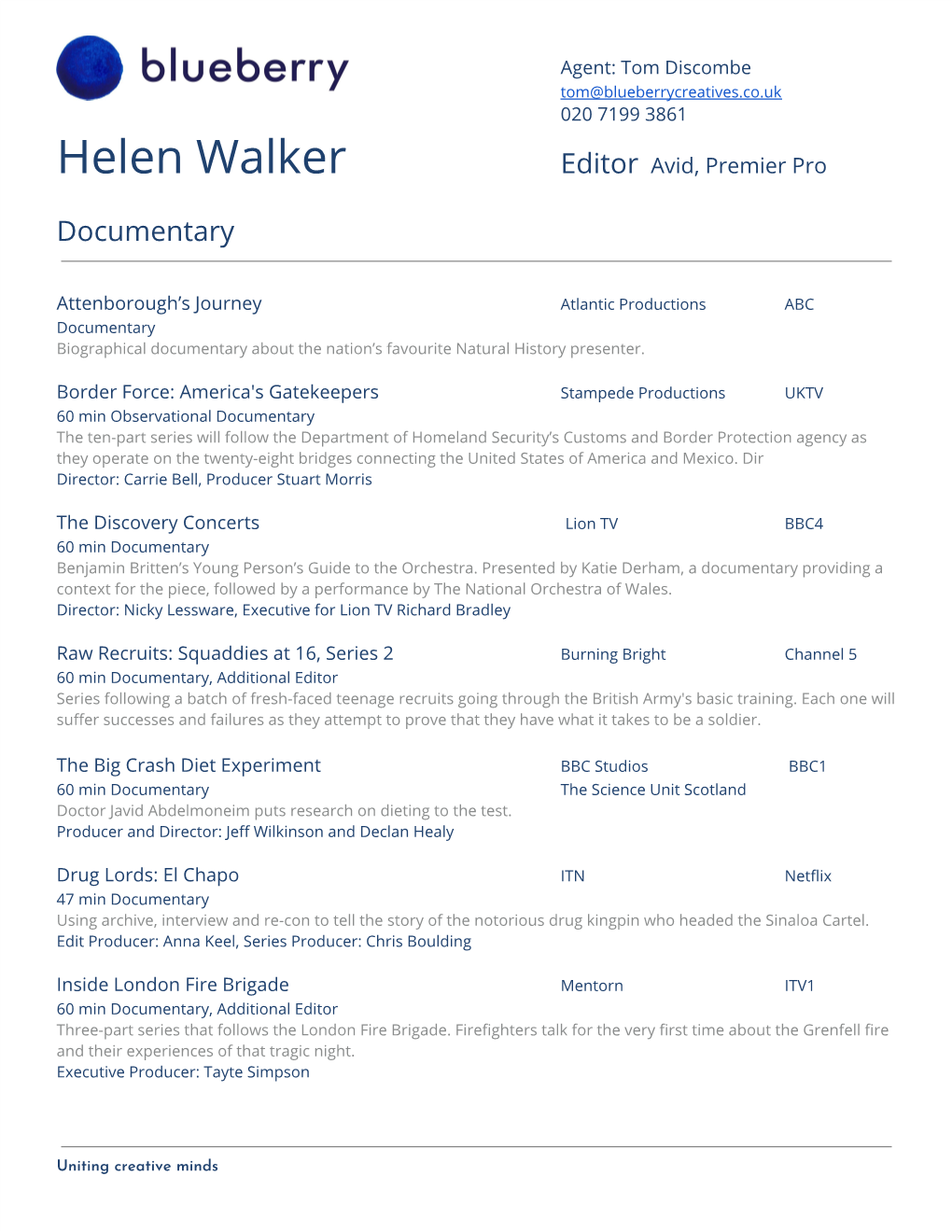 Helen Walker Editor​ A​ Vid, Premier Pro