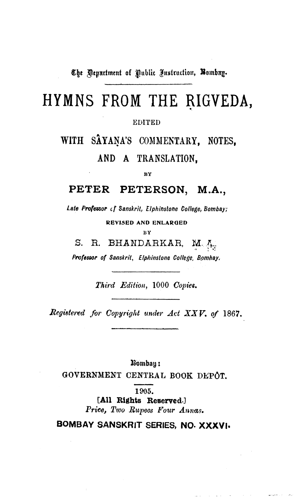 Hymns from the Rigveda