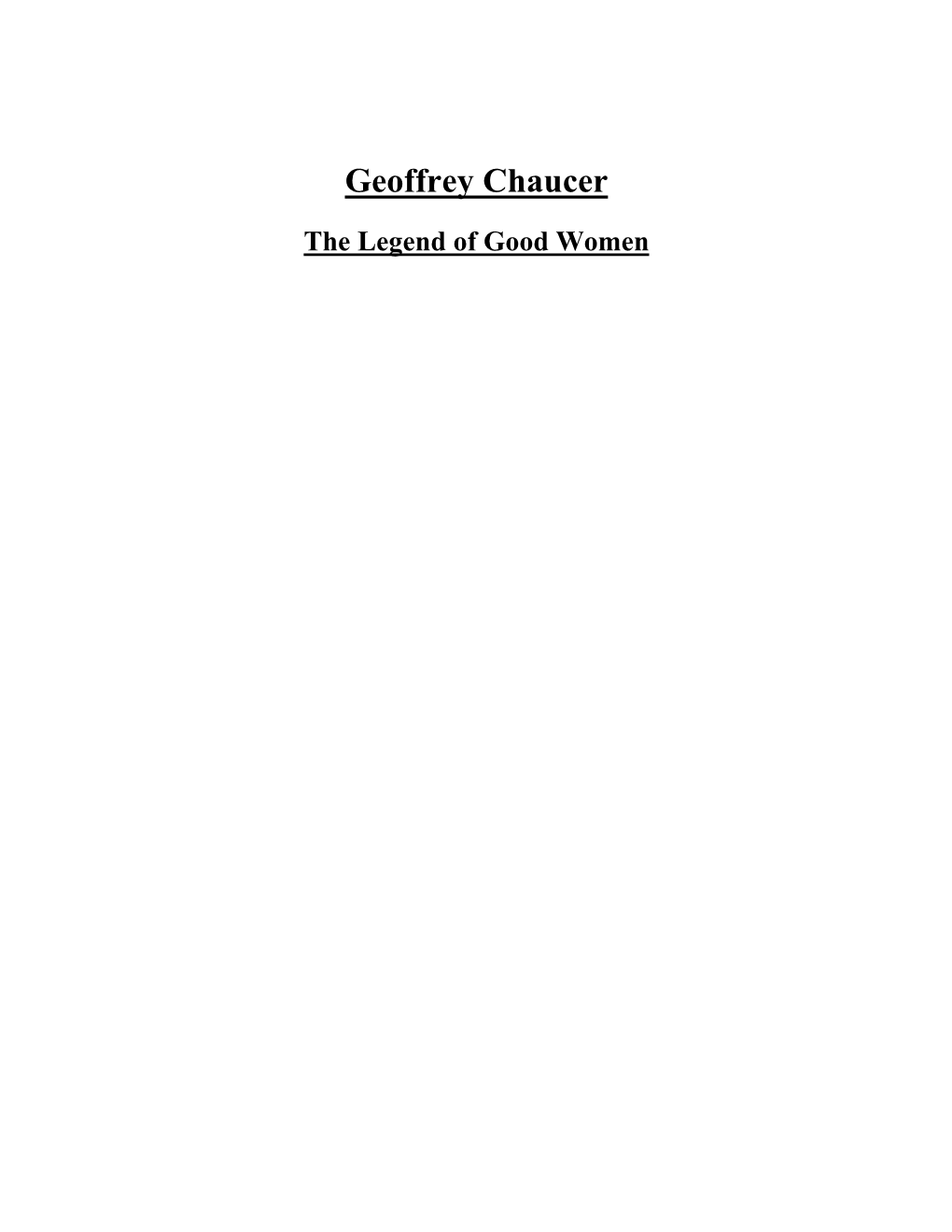 Geoffrey Chaucer