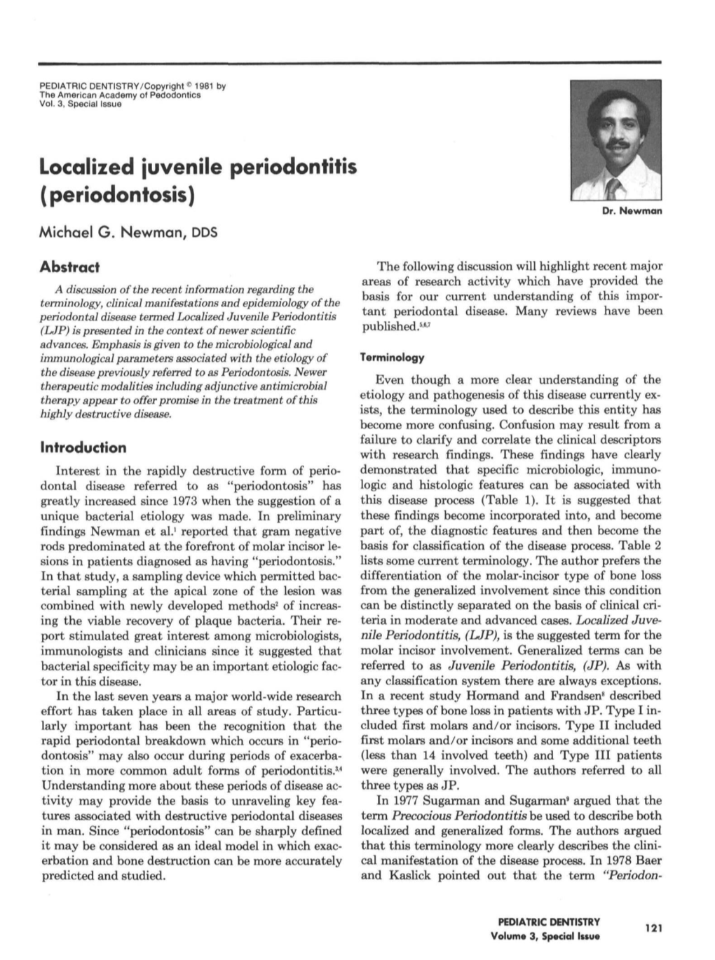 Localized Juvenile Periodontitis (Periodontosis) Dr