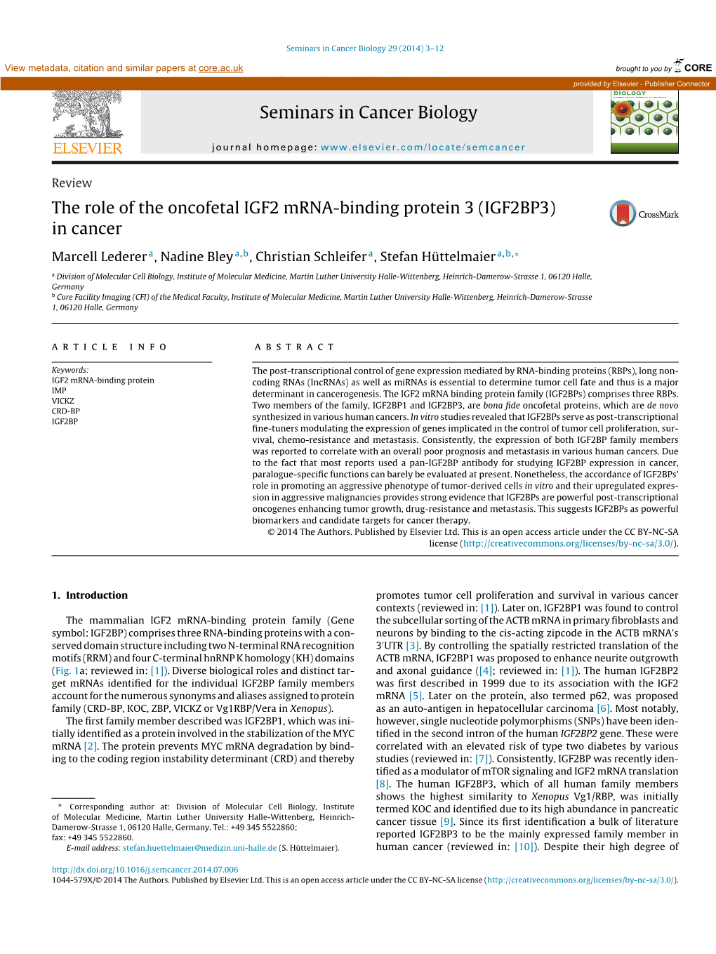 (IGF2BP3) in Cancer