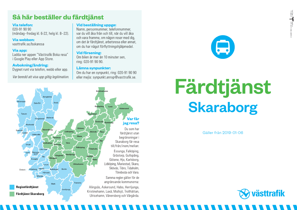 Färdtjänst Skaraborg 2019 Till Och Med 2021-01-31.Pdf