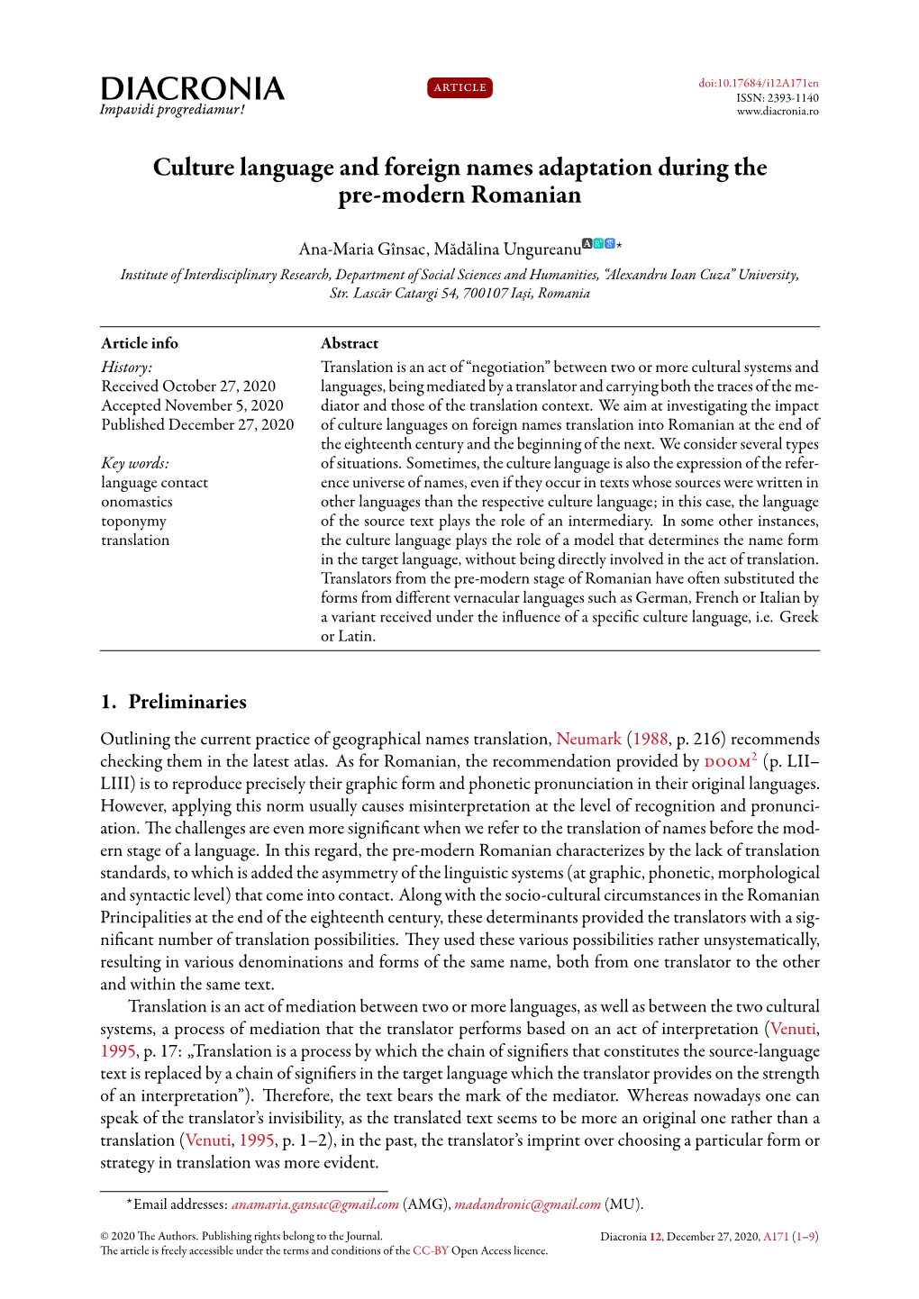 Dom.Rom.3, Texts with Greek Sources, Used Transcription As a Strategy of Adapting Opaque Names