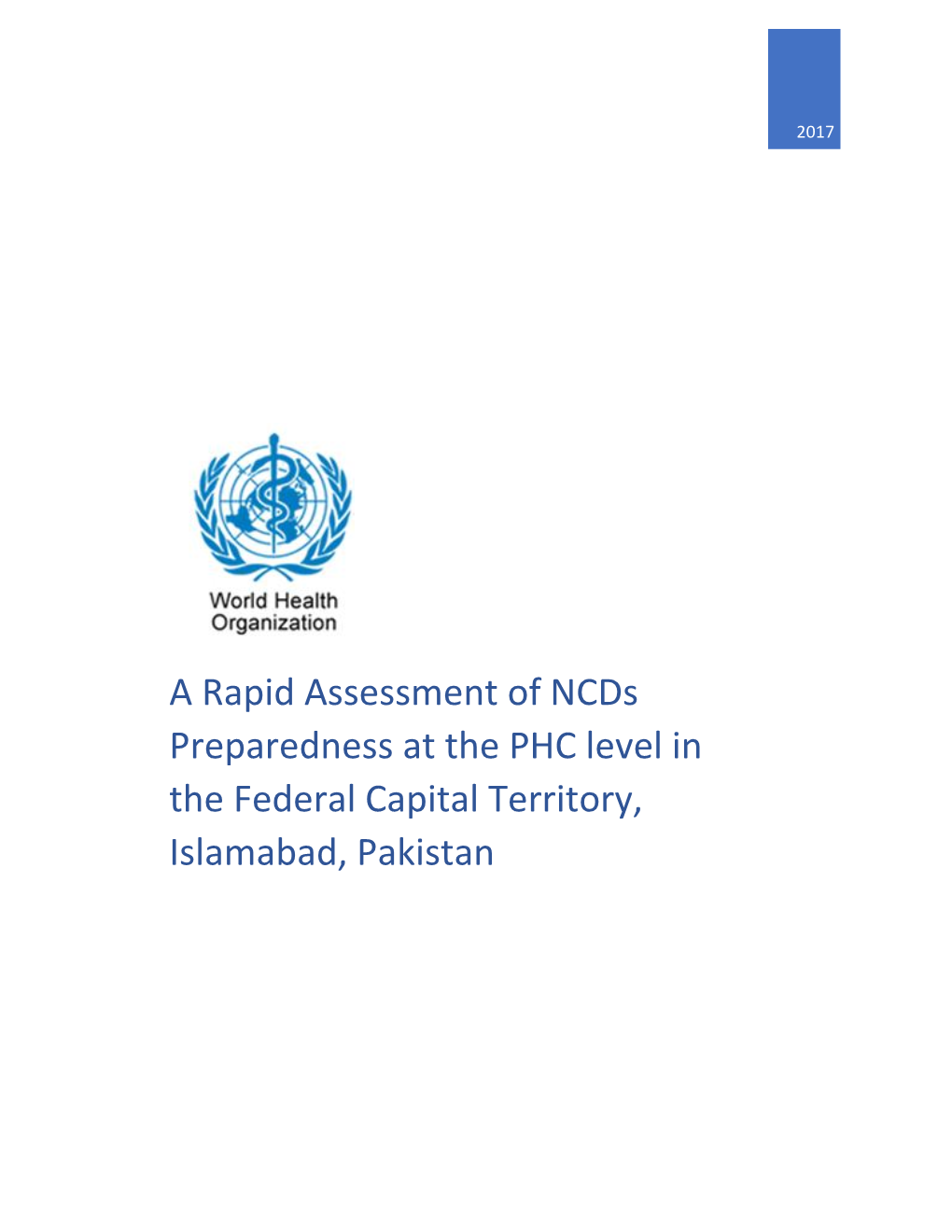 Ncds Islamabad Study Address at the Primary Healthcare Level In