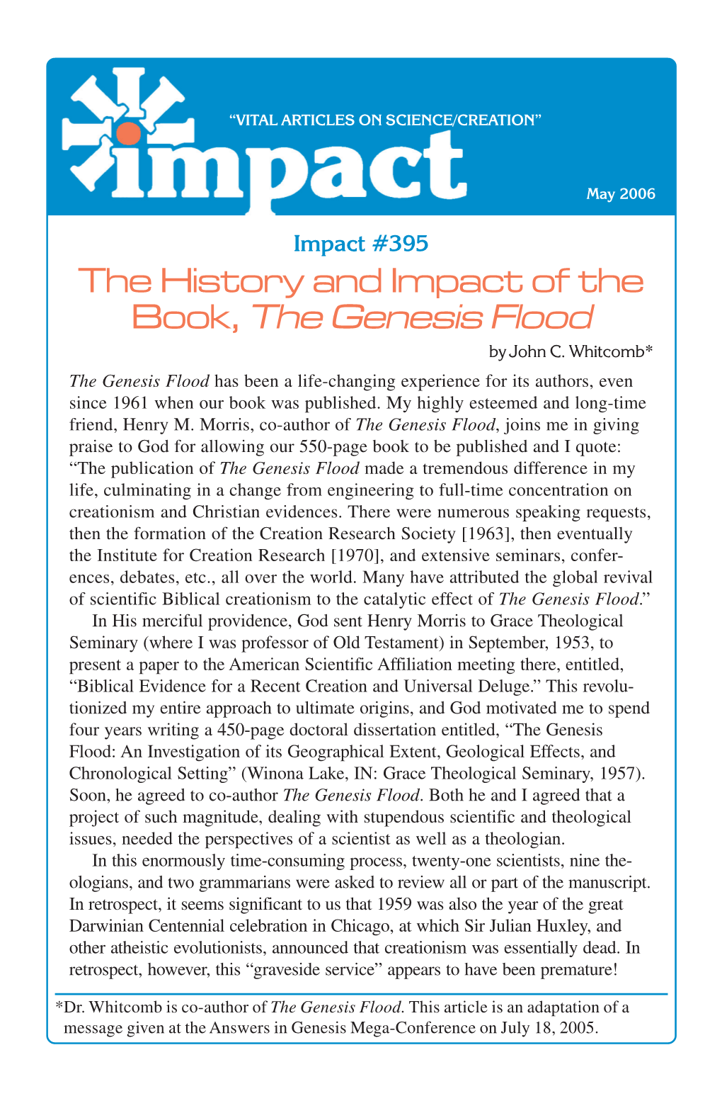 The Genesis Flood by John C