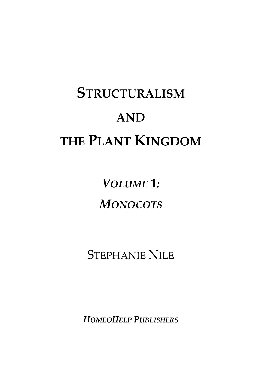 Structuralism and the Plant Kingdom