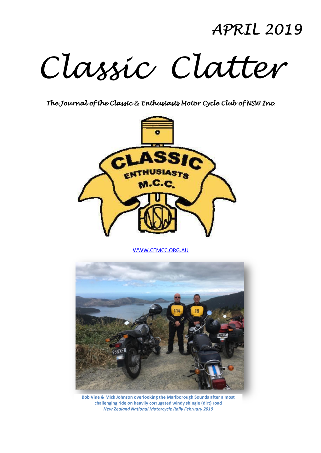 Classic Clatter the Journal of the Classic & Enthusiasts Motor Cycle Club of NSW Inc