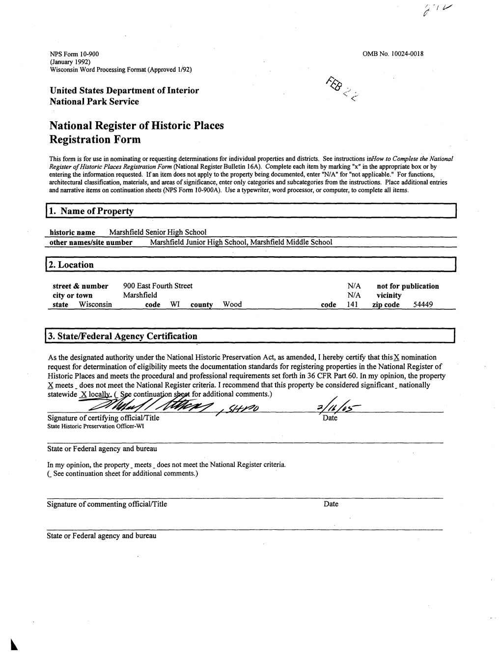 National Register of Historic Places Registration Form