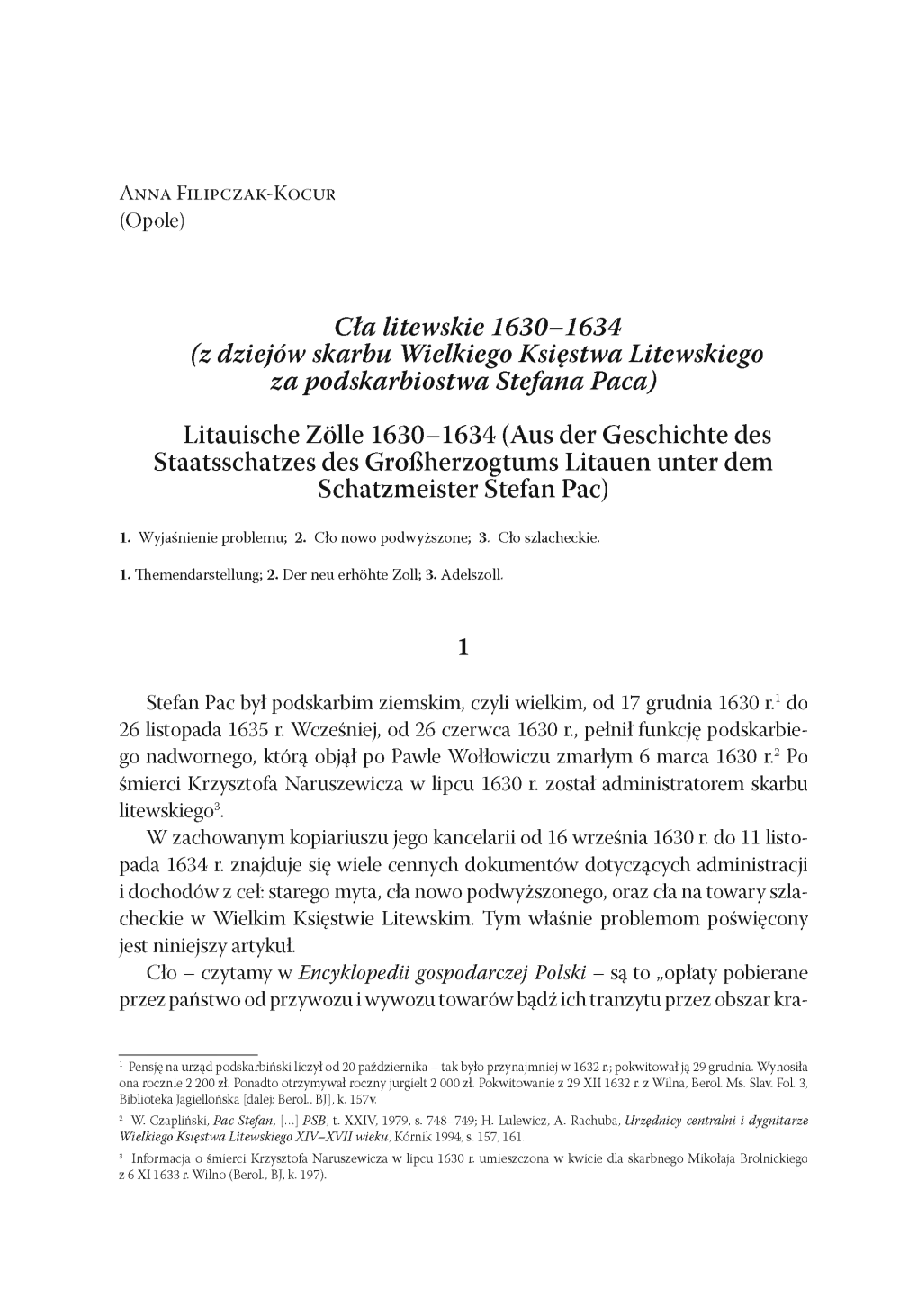 Cła Litewskie 1630–1634 (Z Dziejów Skarbu Wielkiego Księstwa