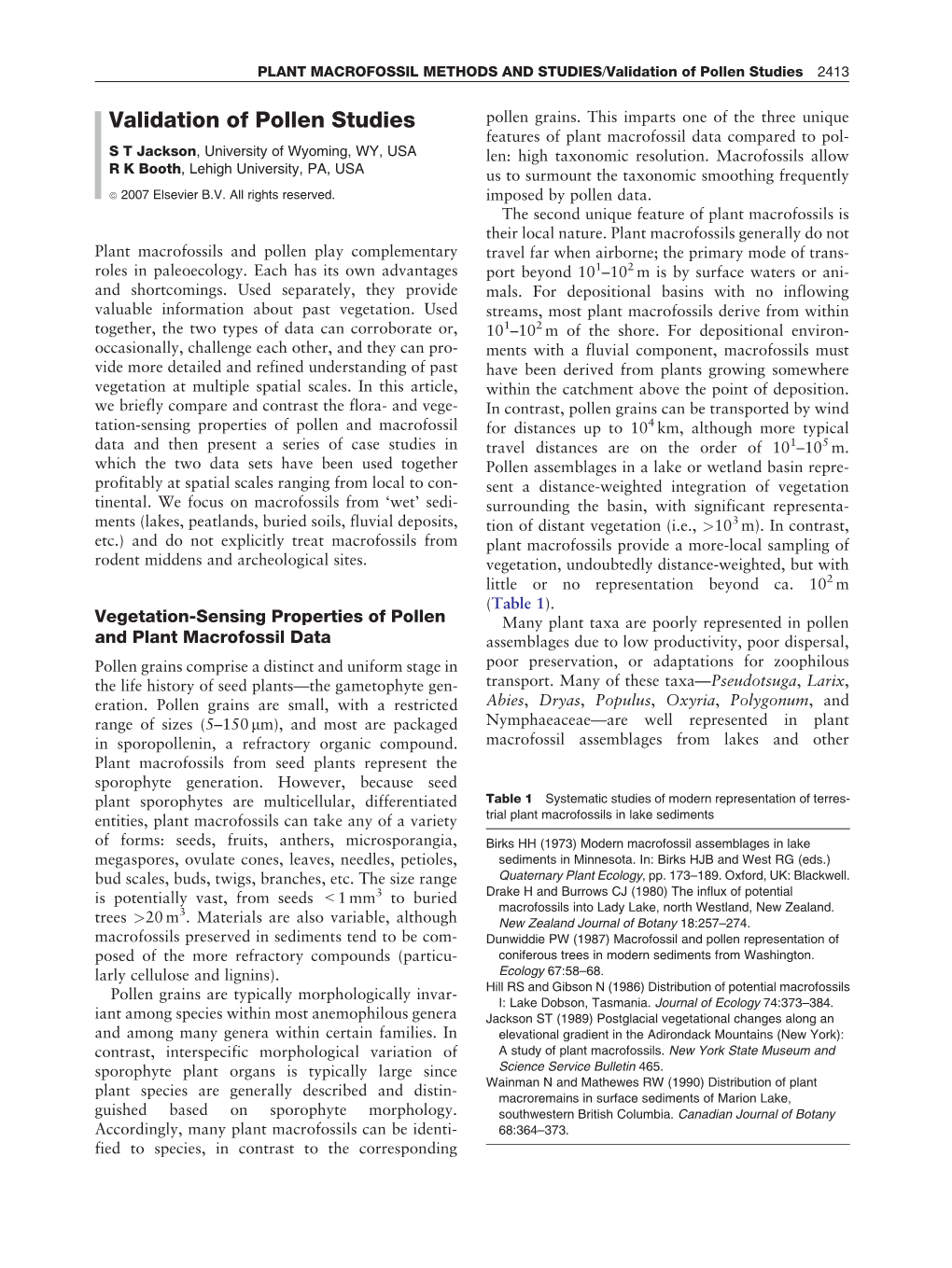 Validation of Pollen Studies 2413