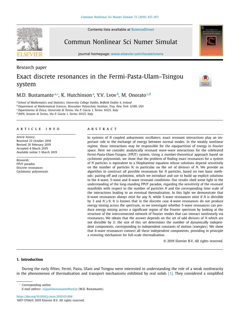 Exact Discrete Resonances in the Fermi-Pasta-Ulam-Tsingou System