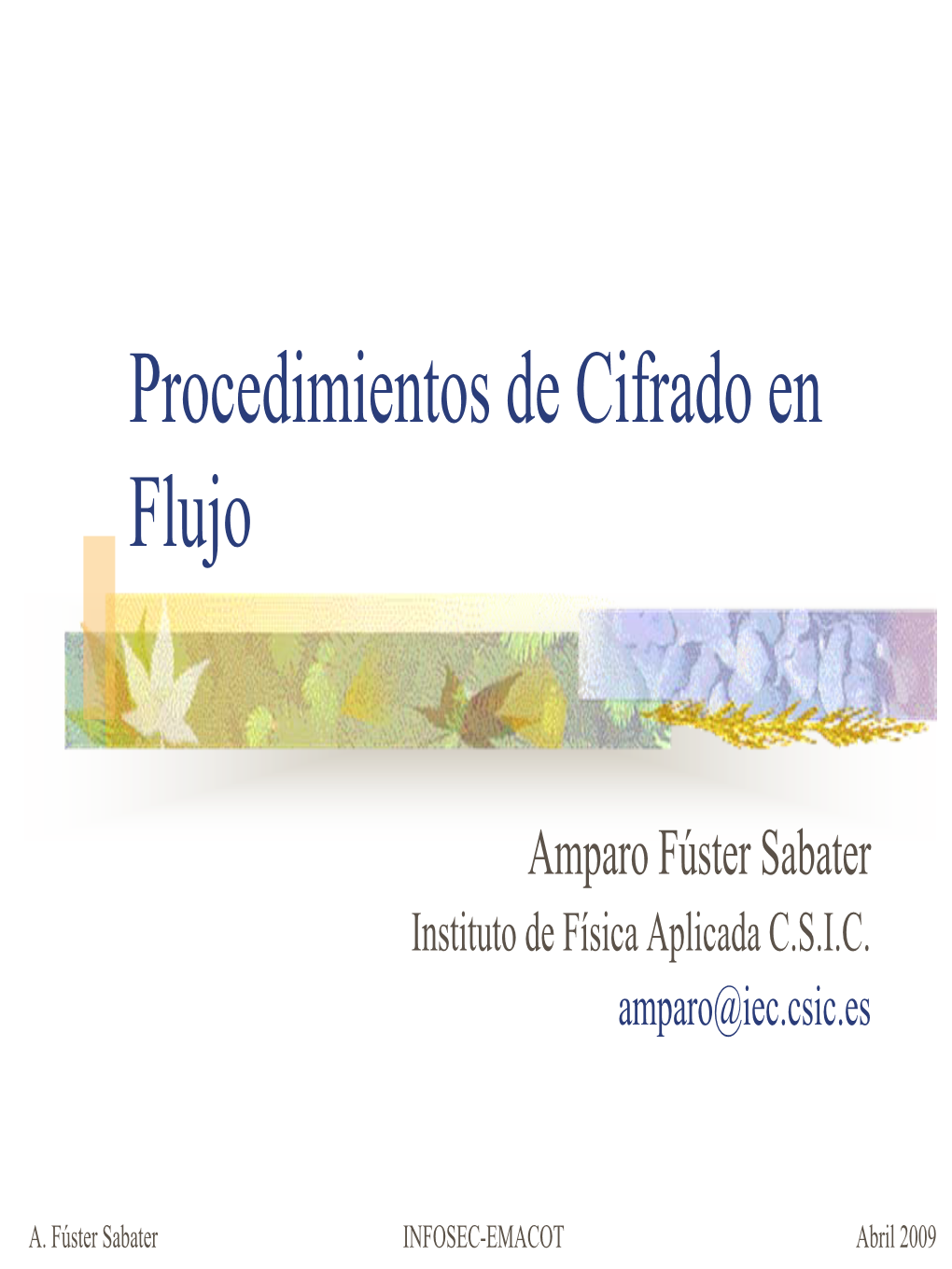 Procedimientos De Cifrado En Flujo